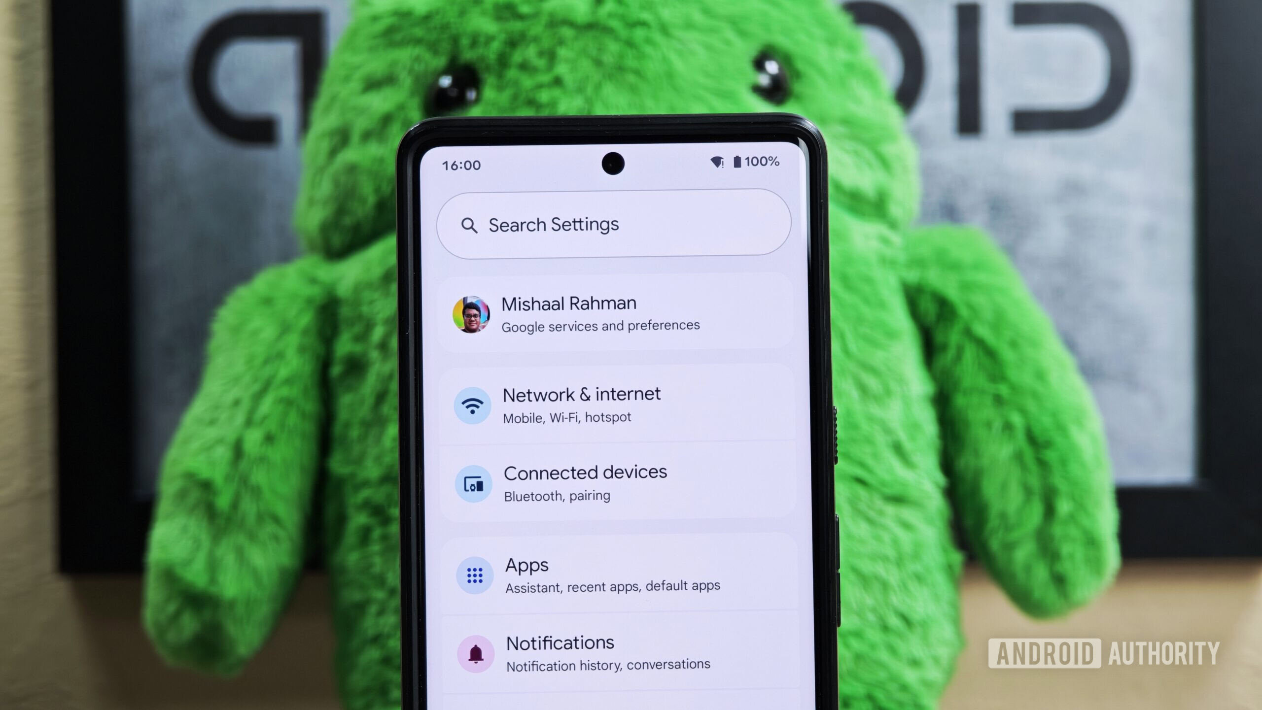 Expressive Settings homepage in Android 16 Beta 4 Expressive Settings homepage in Android 16 Beta 4