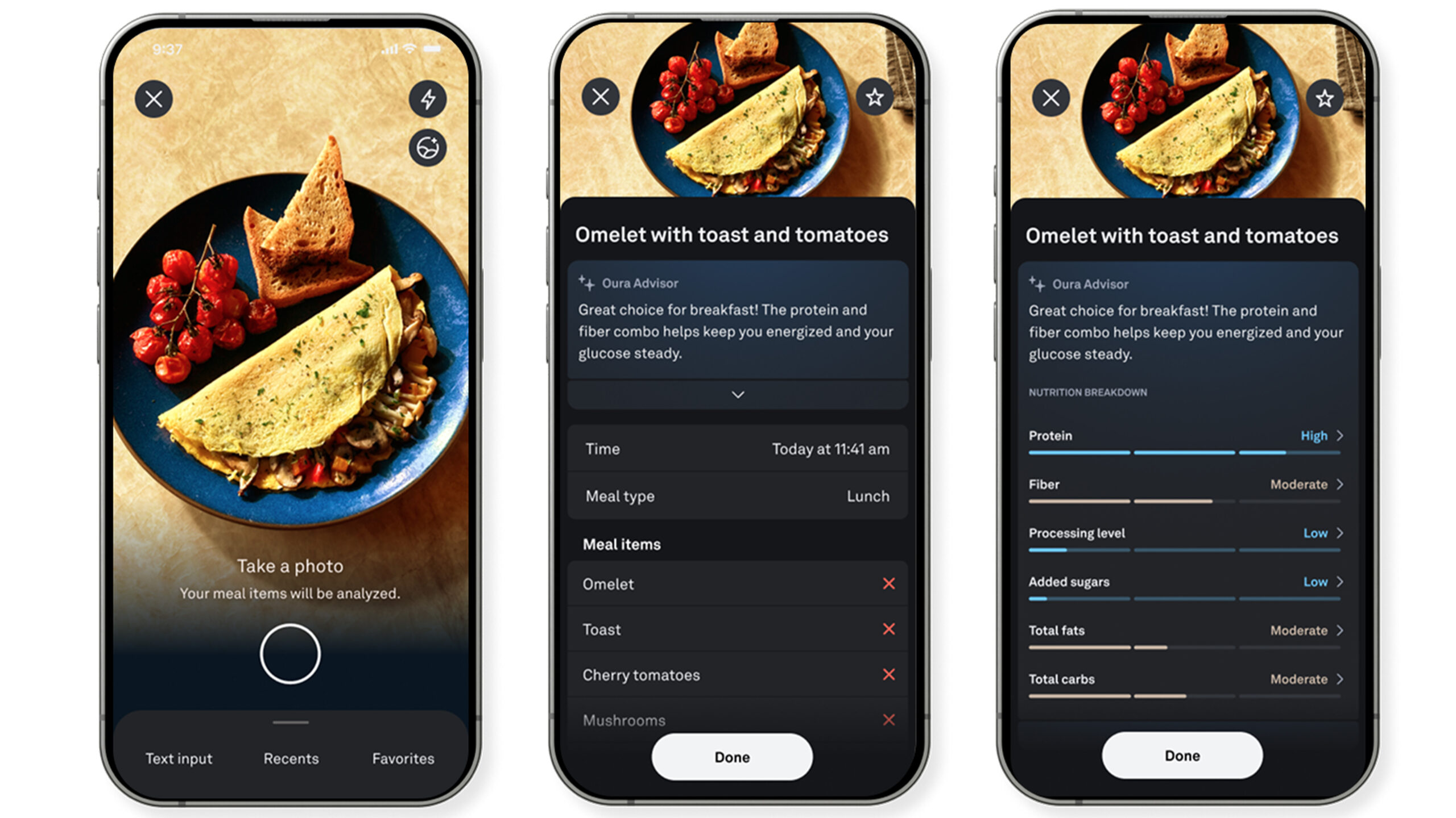 Oura Meals Feature