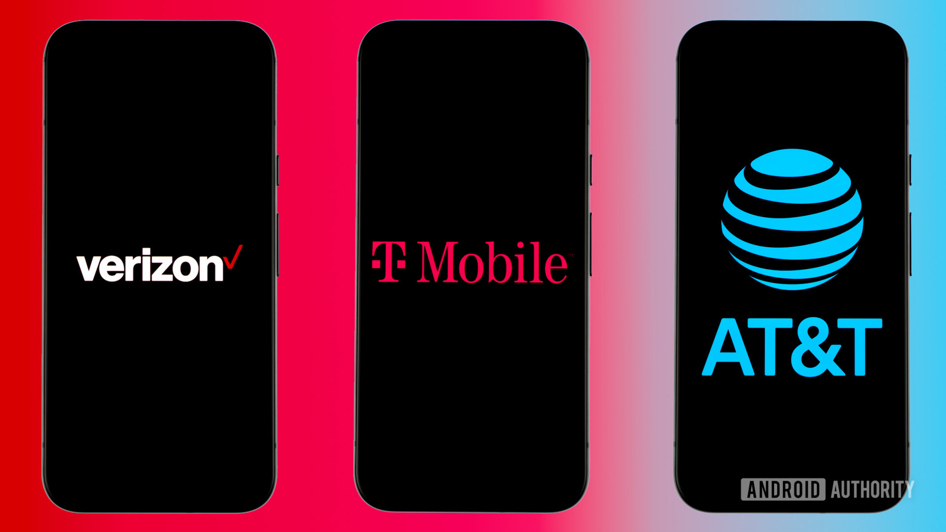 Stock photo of major US carriers Verizon Wireless, AT&T, and T Mobile (3) Stock photo of major US carriers Verizon Wireless, AT&T, and T Mobile (3)