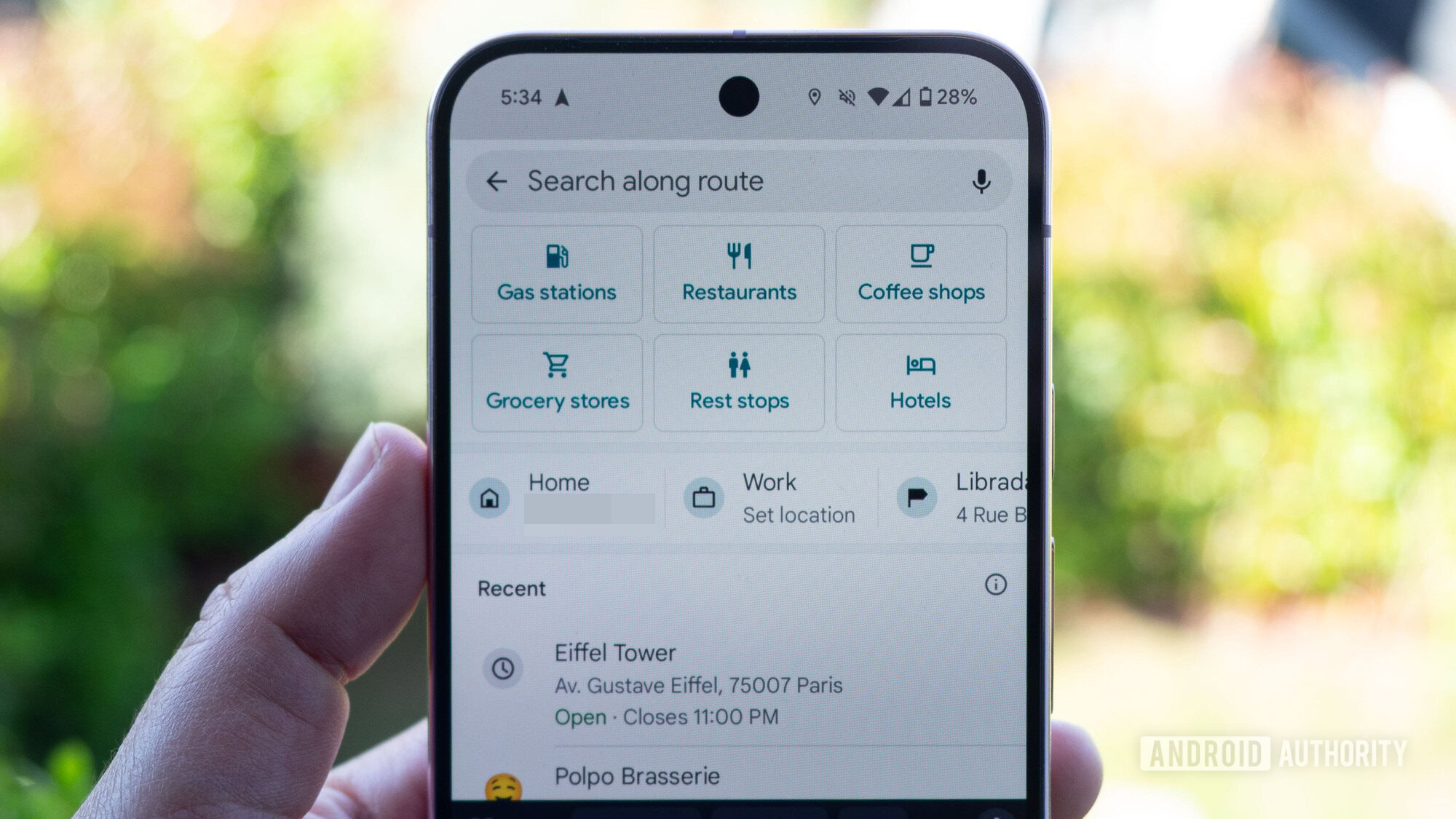 google maps navigation search along route