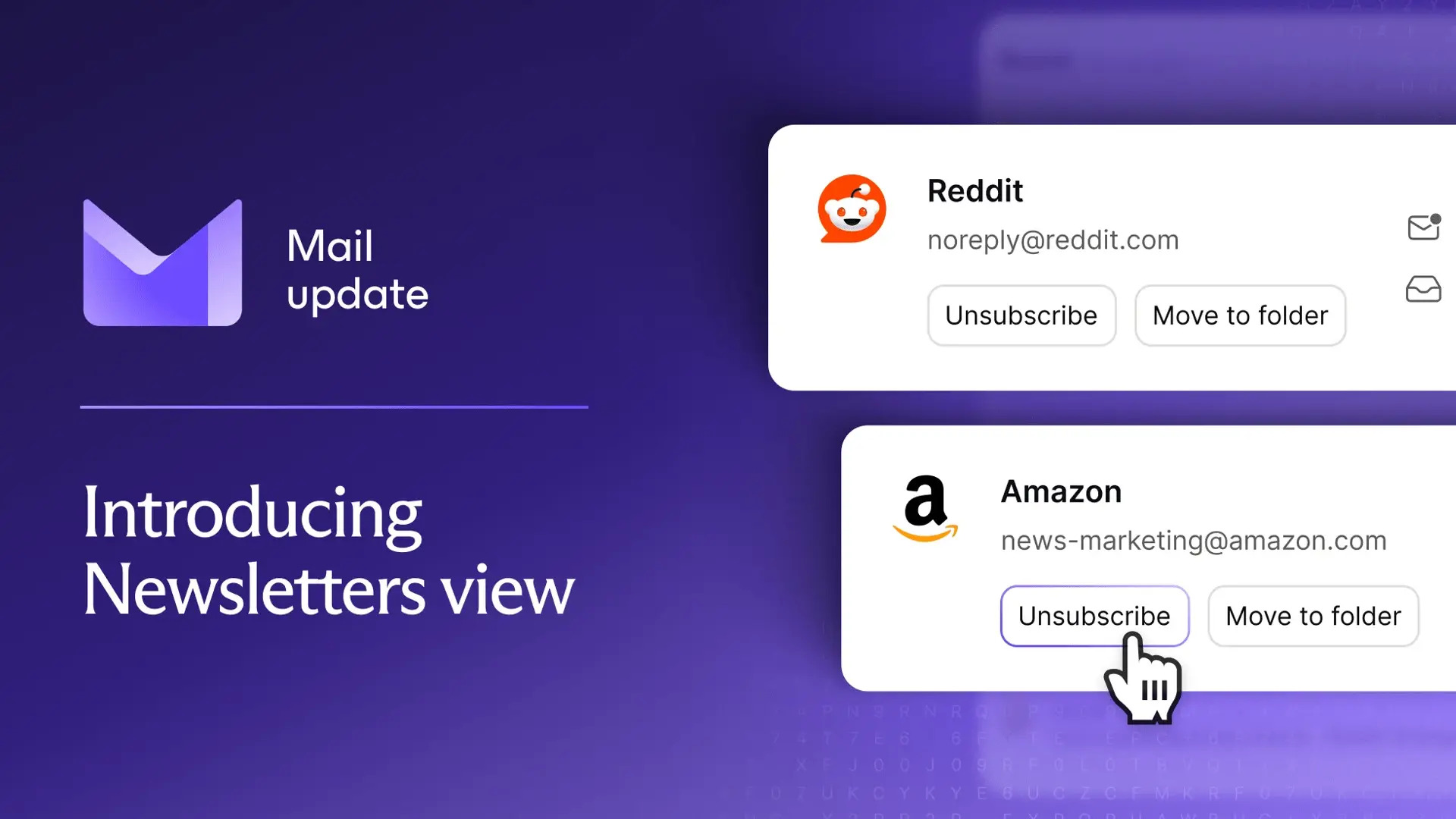 Proton Mail Newsletters view Proton Mail Newsletters view
