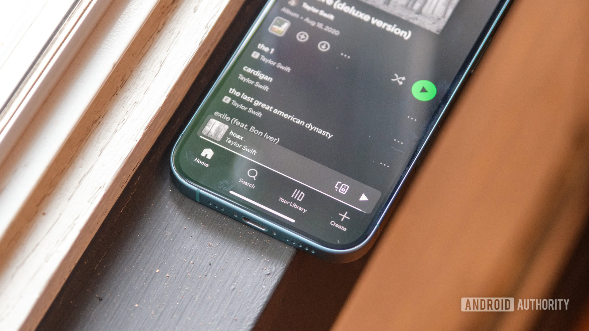 Spotify interface bottom tabs