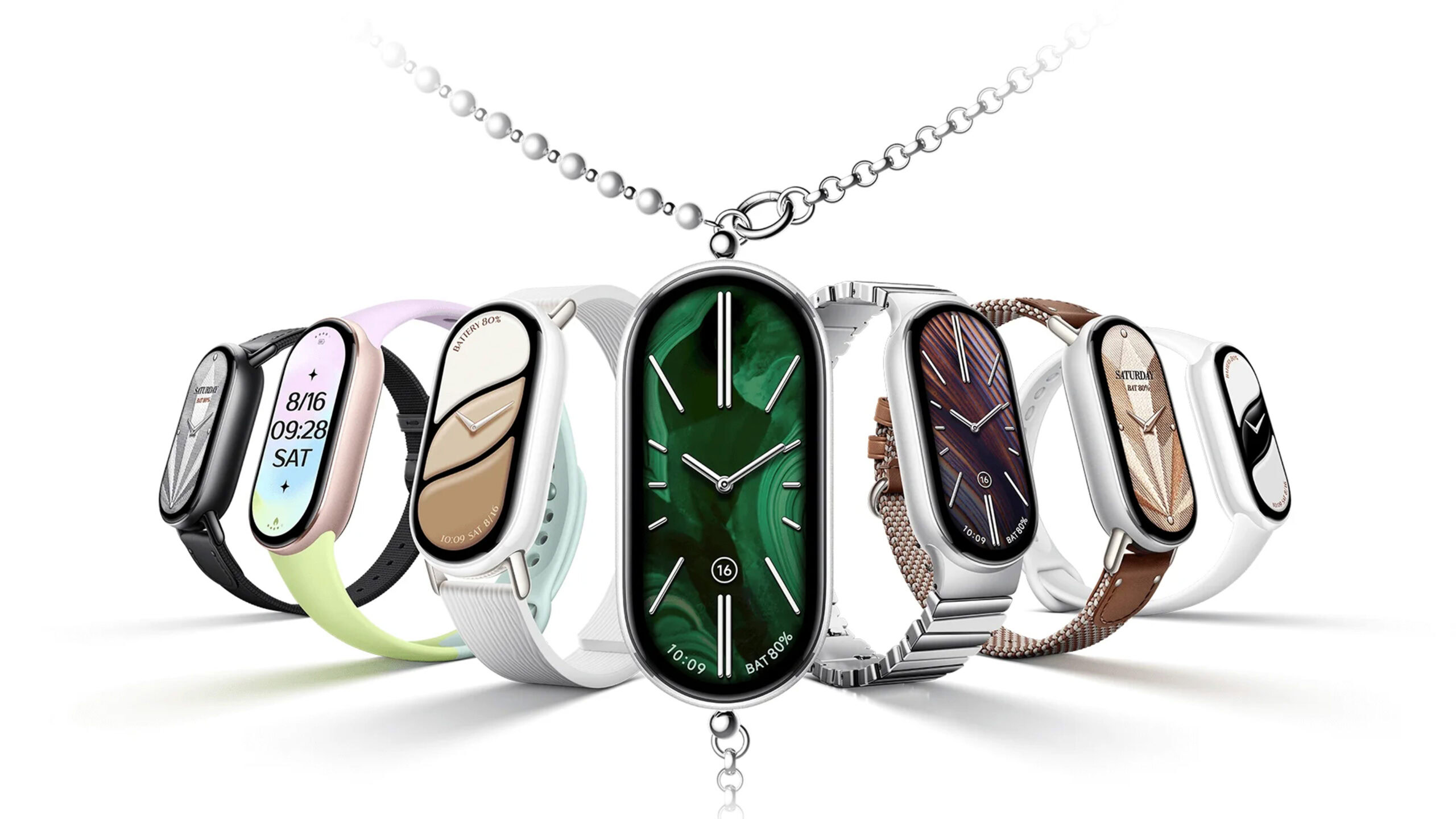 The Xiaomi Smart Band 10 can be paired with a variety of band materials.