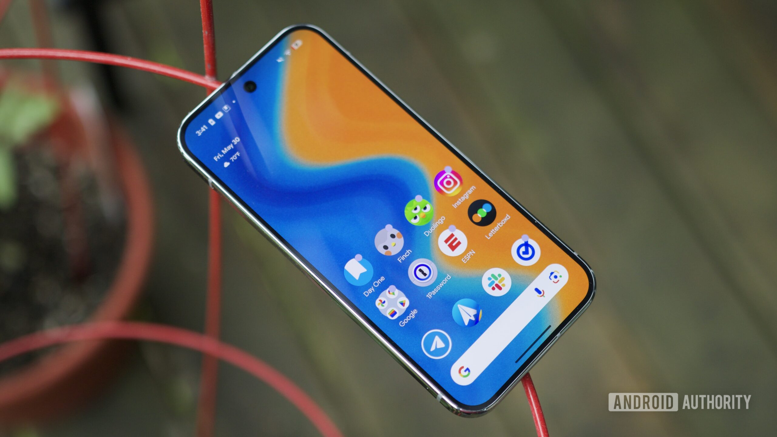 A Google Pixel 9 Pro running Android 16, showing its home screen.