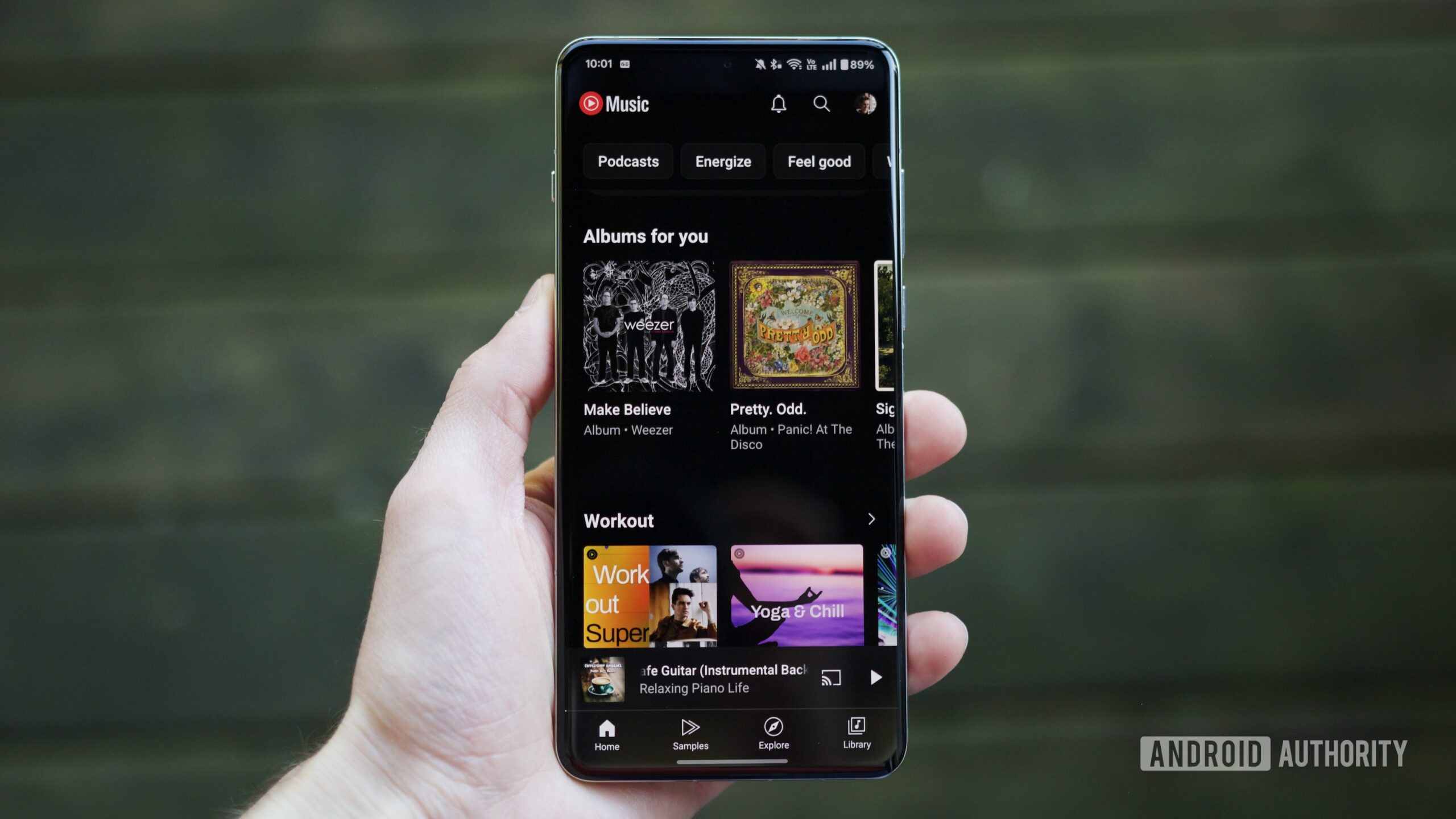 youtube music home page app hero YouTube Music app running on an Android phone.