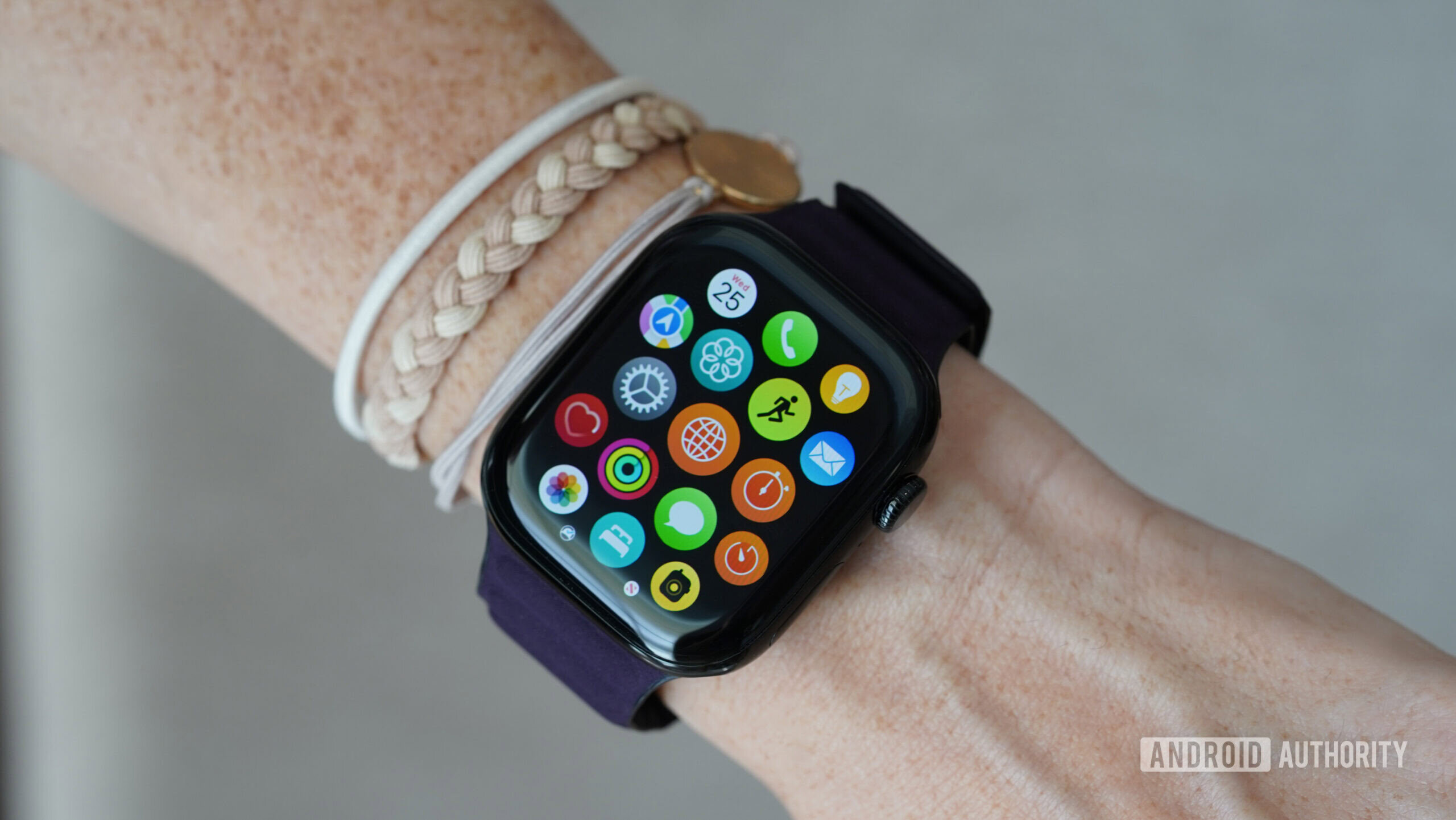 Apple Watch Series 10 Apps An Apple Watch Series 10 on a user's wrist displays the App Library.