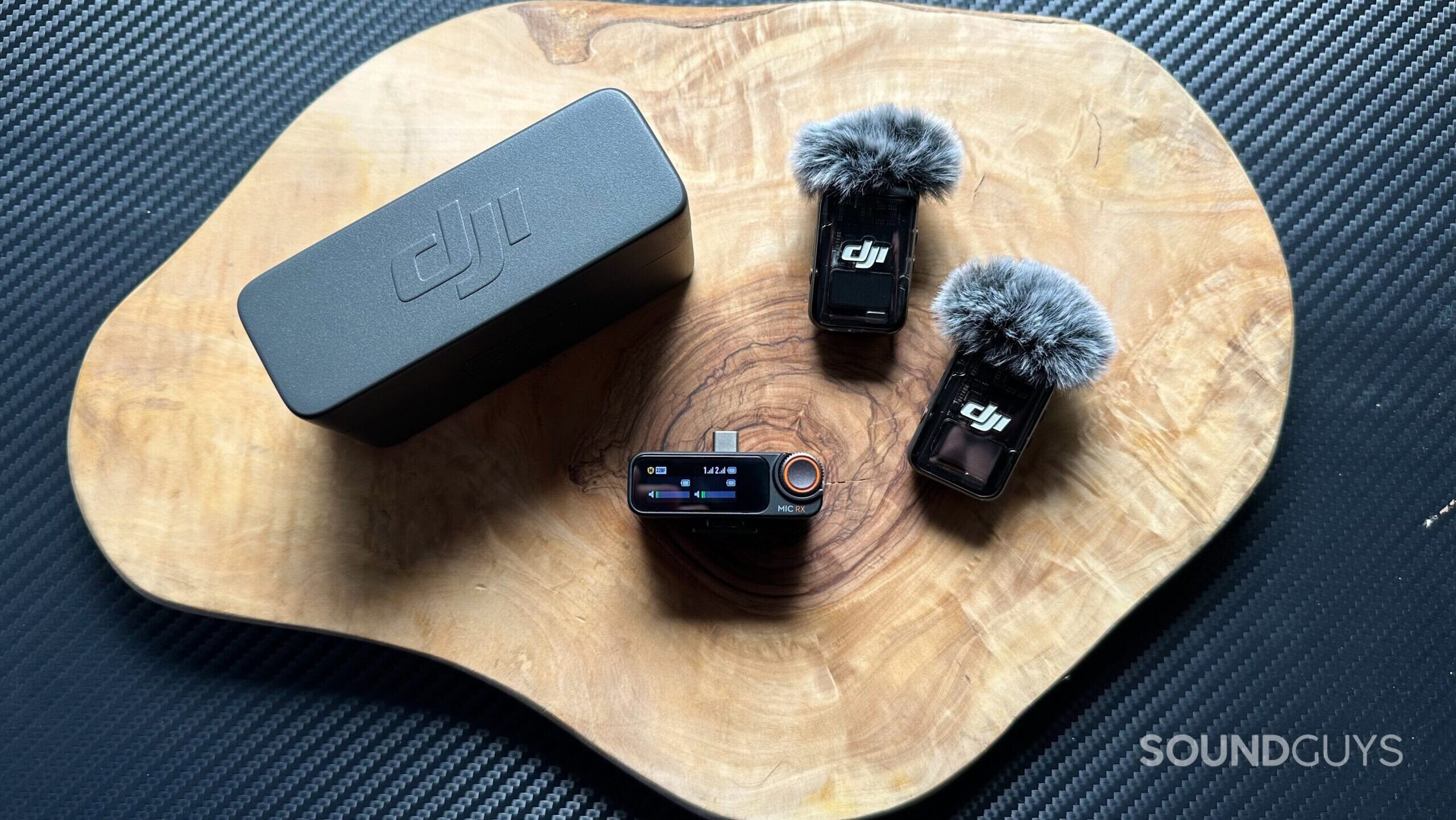 DJI Mic 2 on wooden board