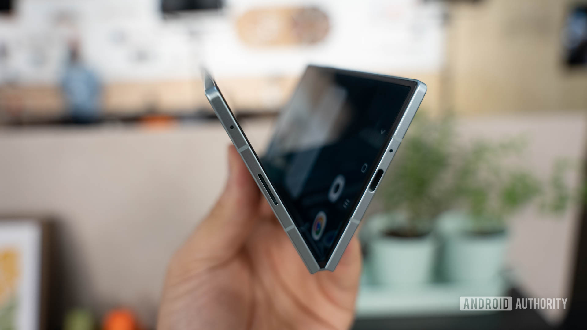 Samsung Galaxy Z Fold 7 in V formation held in hand