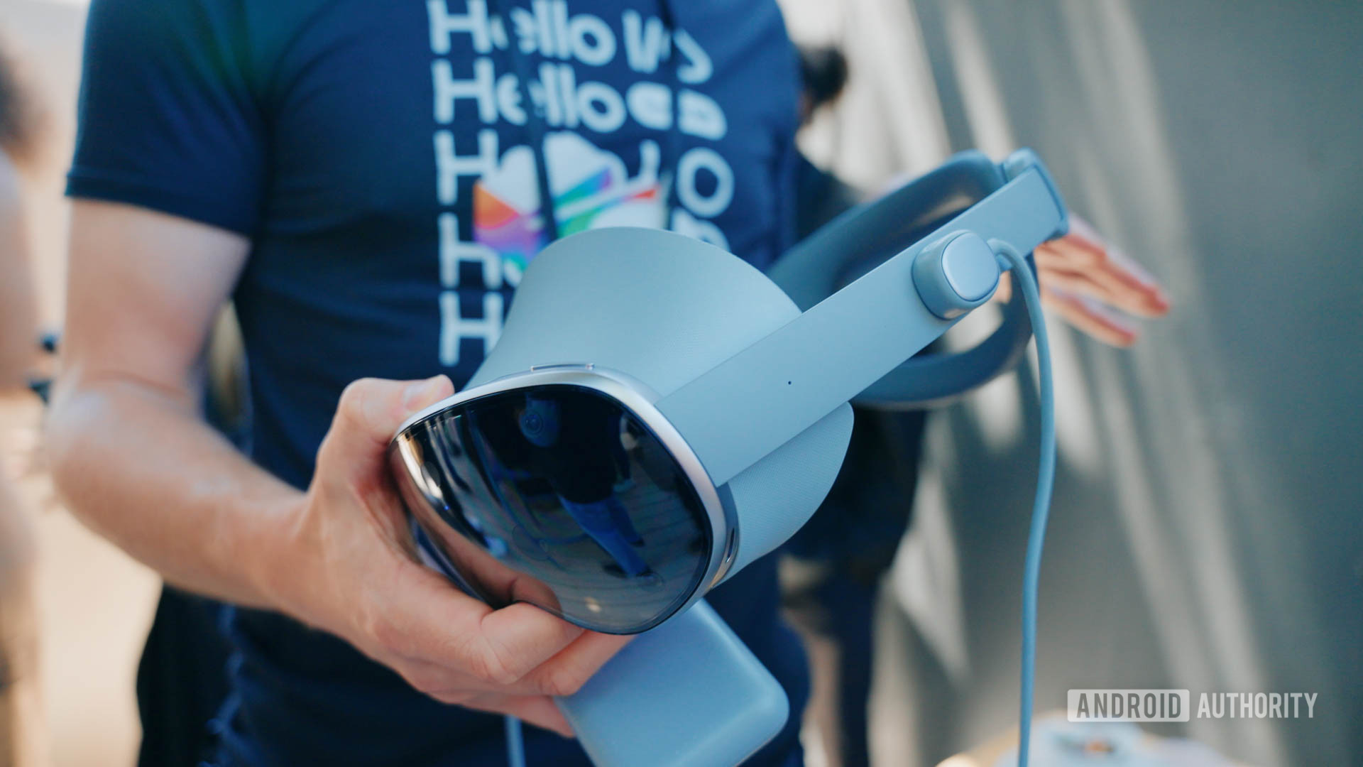 Google IO 2025 Project Moohan headset in person's hands