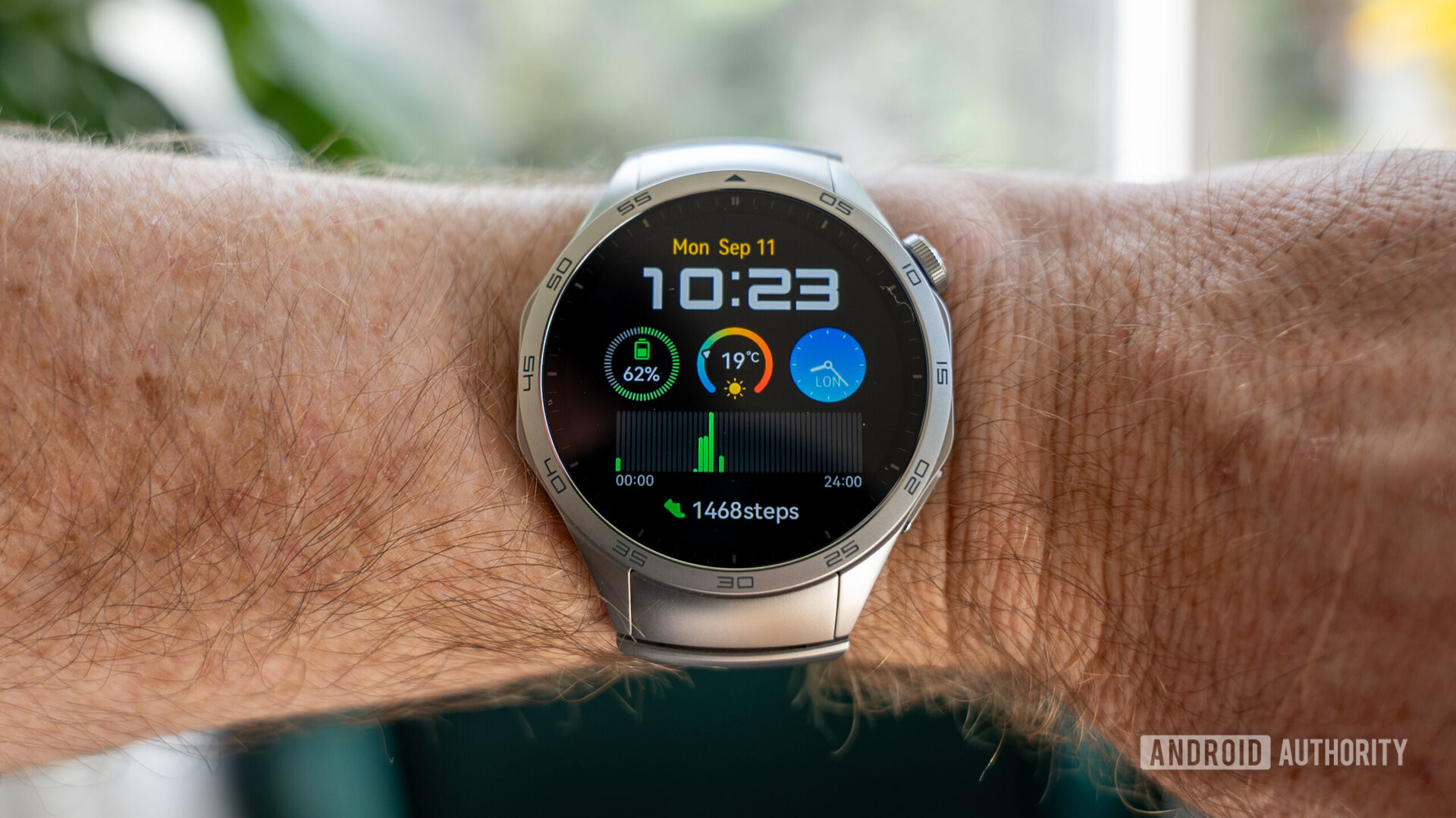 Huawei Watch GT 4 smartwatch activity tracker watchface on wrist Huawei Watch GT 4 smartwatch activity tracker watchface on wrist