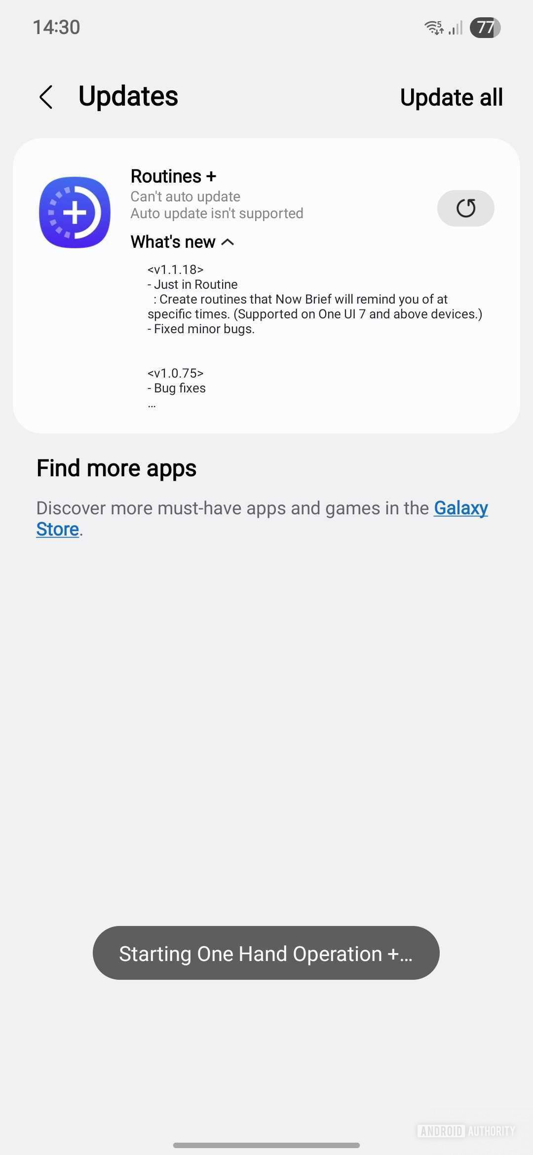 Routines Plus update for Now Brief