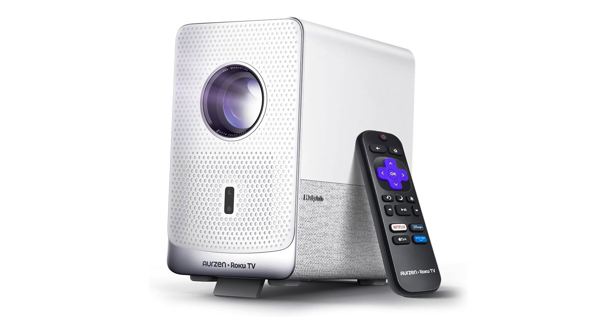 Aurzen Roku TV Smart Projector with Remote