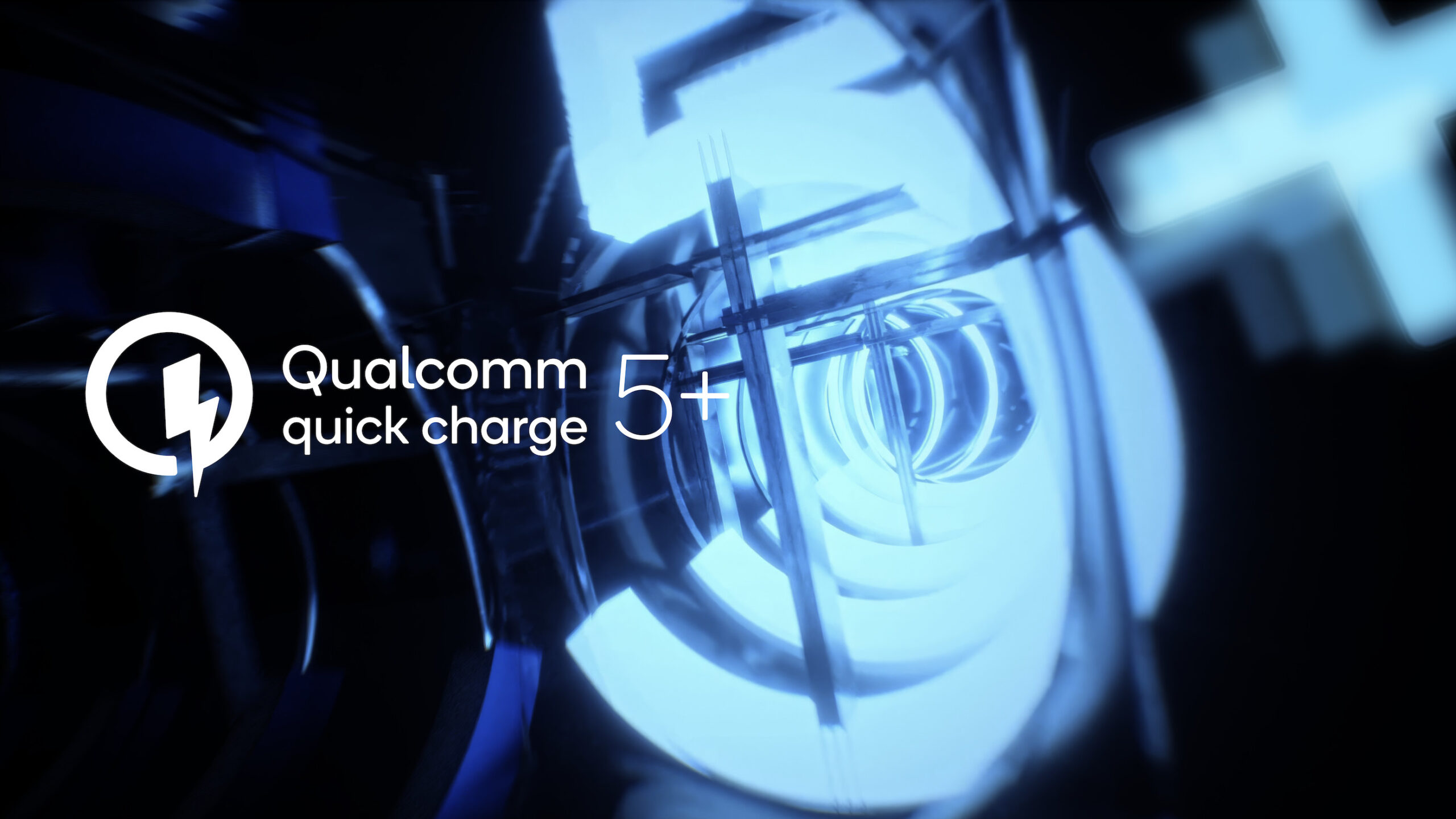A logo for Qualcomm Quick Charge 5 Plus.