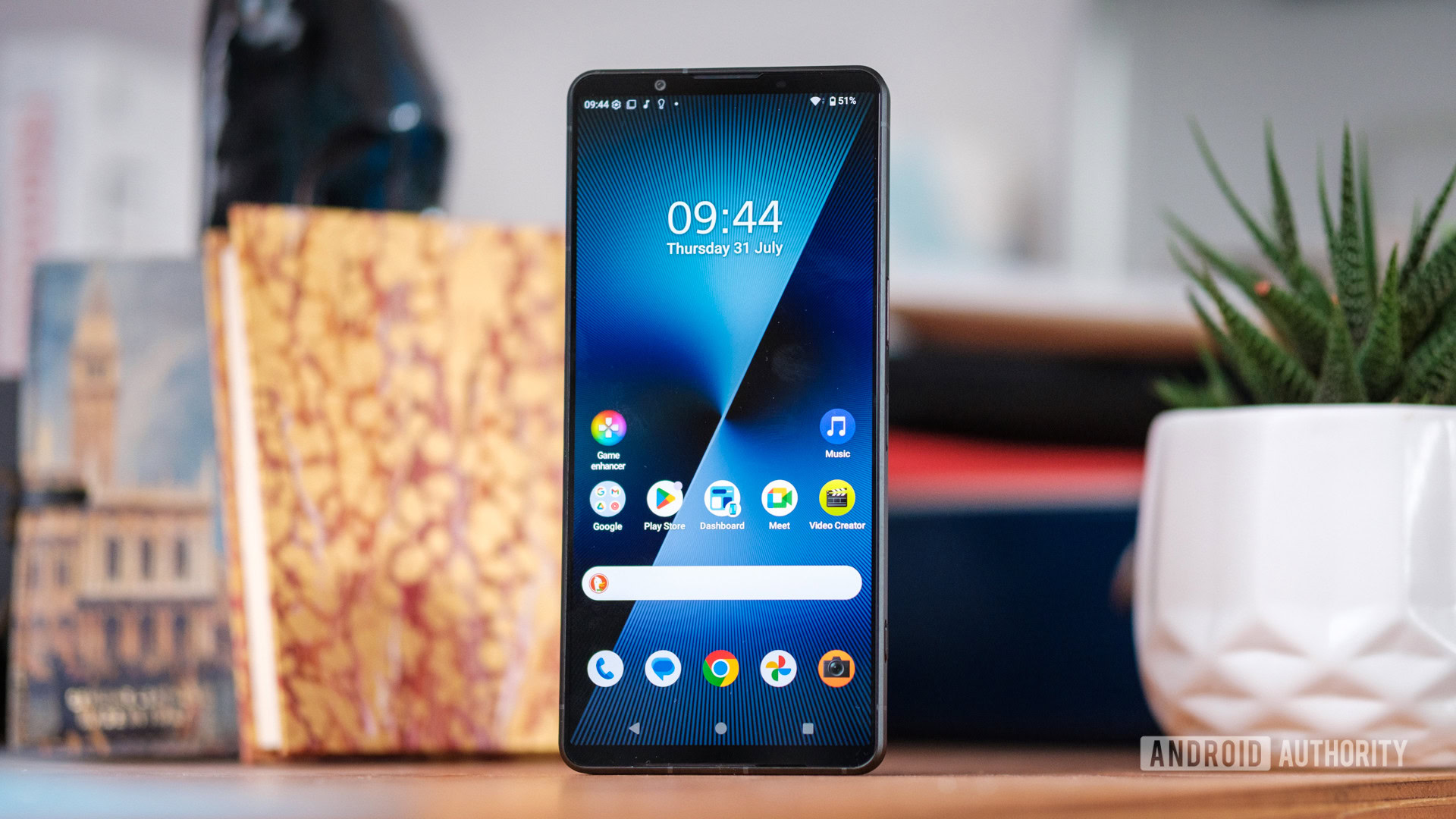 Sony Xperia 1 VII standing on desk