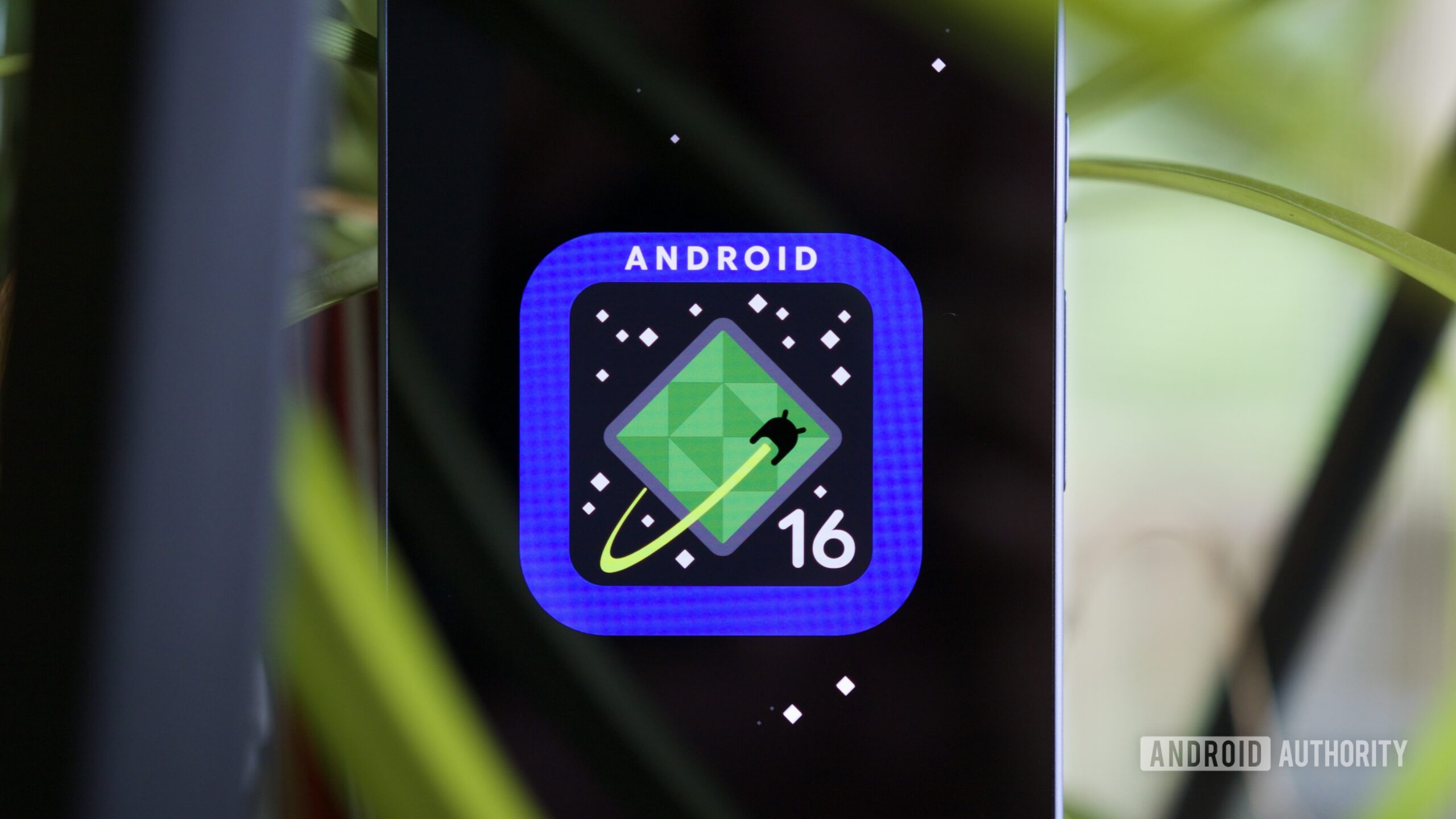 android 16 logo stable google pixel 9a 2 Android 16 logo on a Google Pixel phone.
