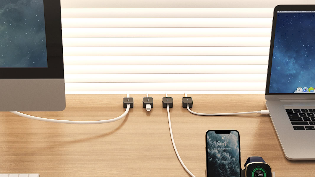 Canisflax Magnetic Cable Clips on desk Canisflax Magnetic Cable Clips on desk