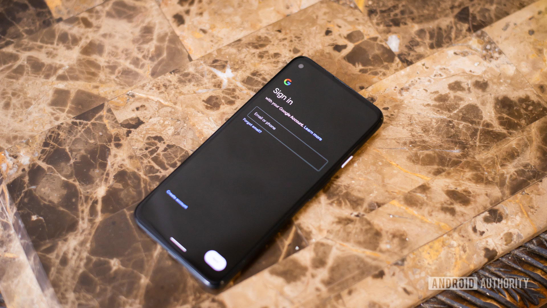 Google Account sign in on smartphone