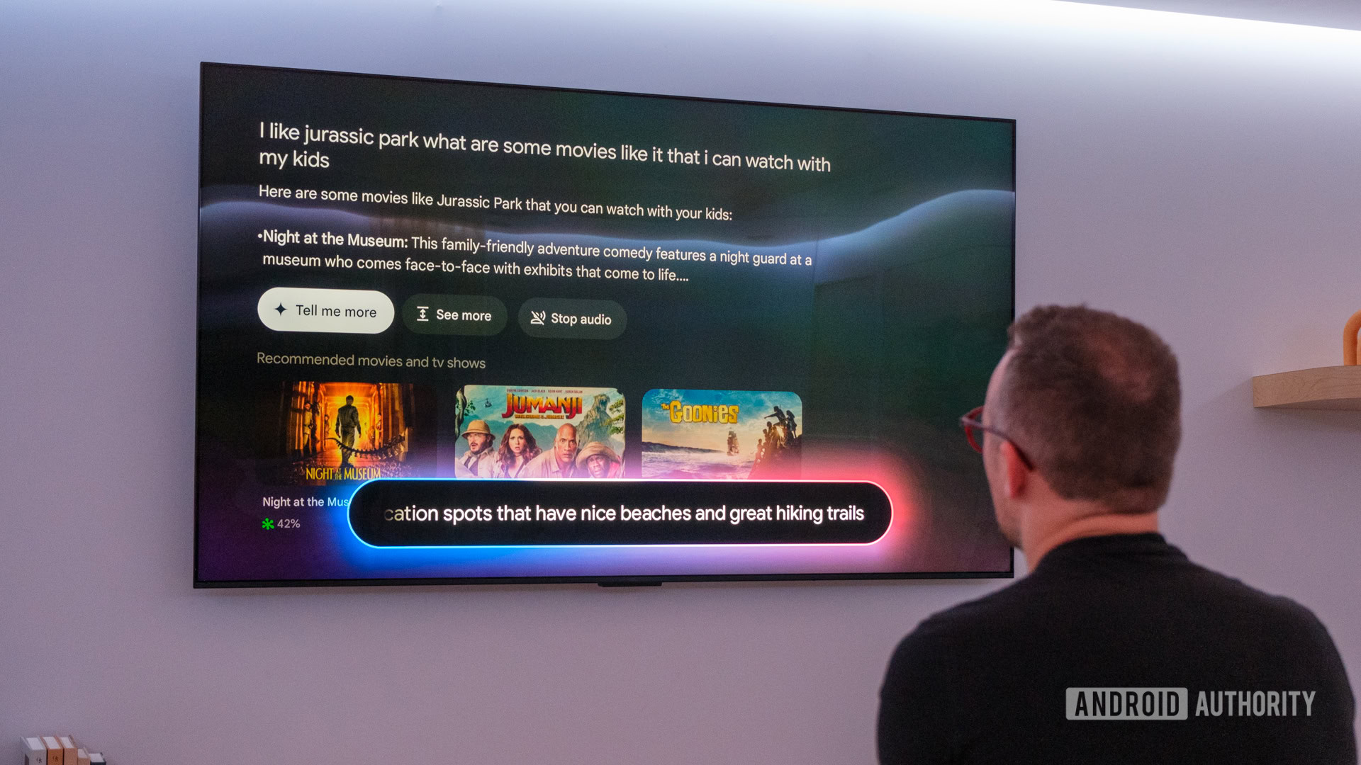 Google TV with Gemini question interface Google TV with Gemini question interface