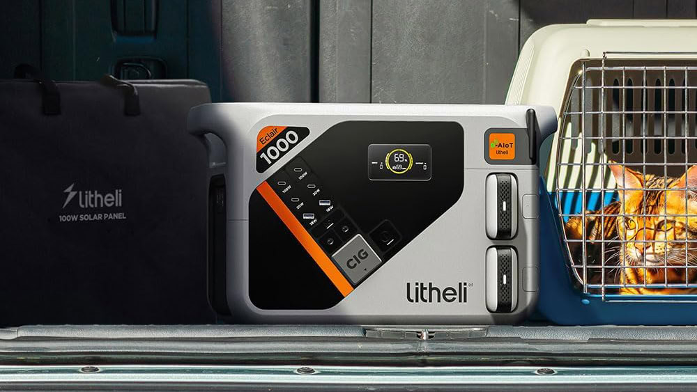Litheli Eclair 1000 Portable Power Station inside car trunk Litheli Eclair 1000 Portable Power Station inside car trunk