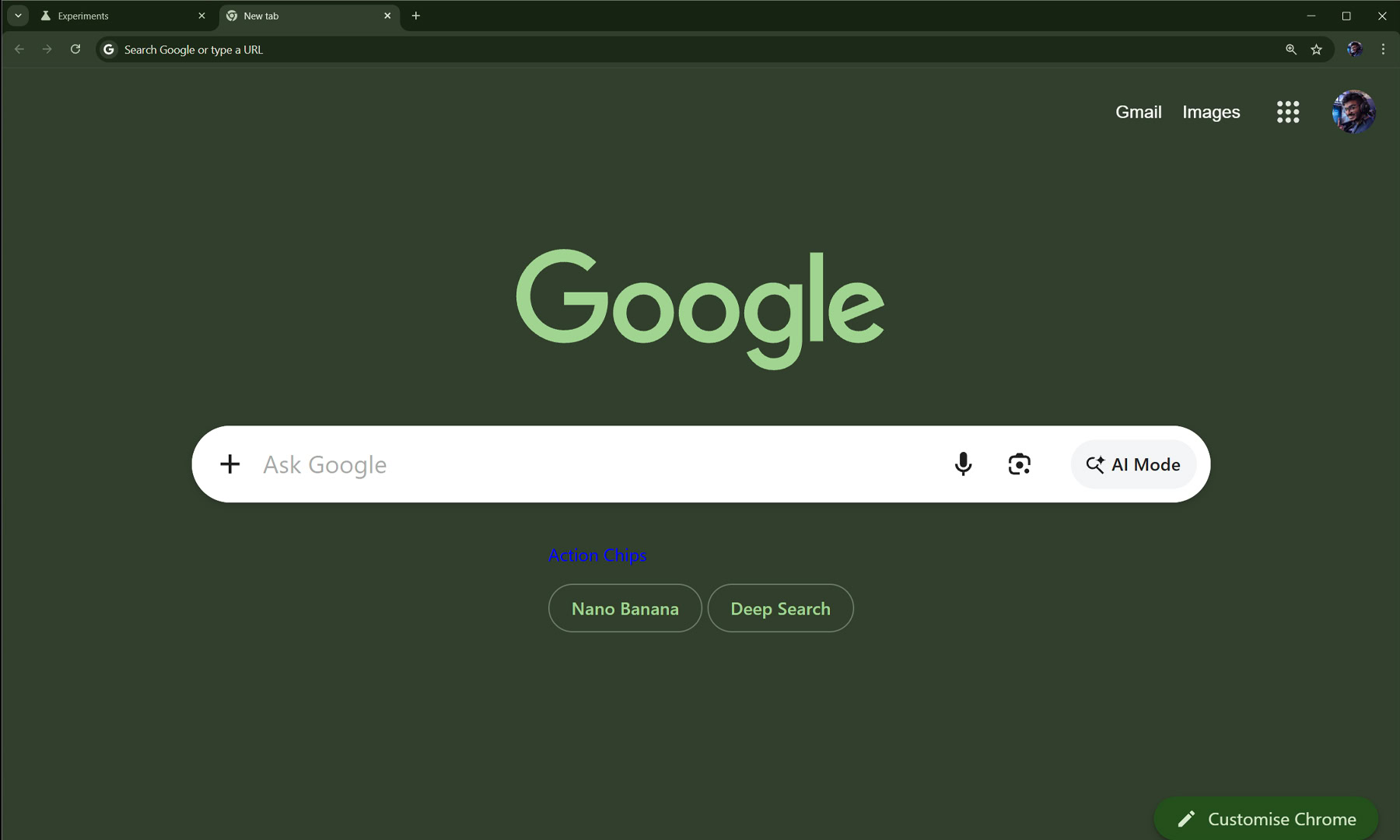 Nano Banana and Deep Search Come in Google Chrome Canary Search Box with AI Mode in Dark Mode Nano Banana and Deep Search Come in Google Chrome Canary Search Box with AI Mode in Dark Mode