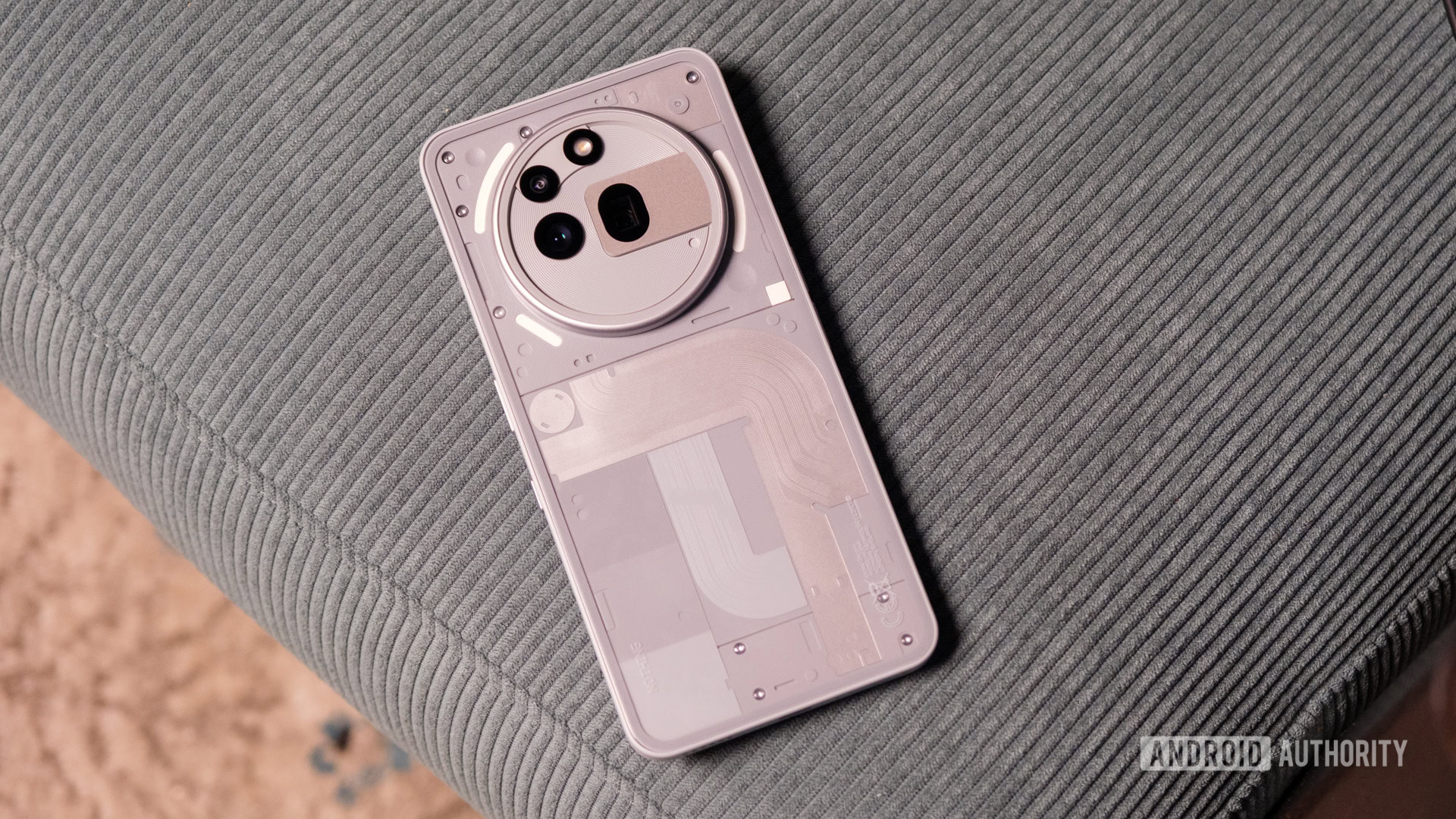 Nothing Phone 3a Pro rear lying down Nothing Phone 3a Pro rear lying down