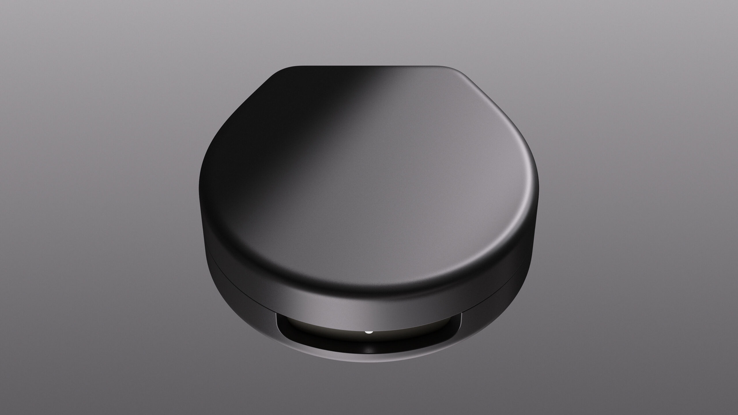 A. closed Oura Ring Charging Case features an LED indicator light.