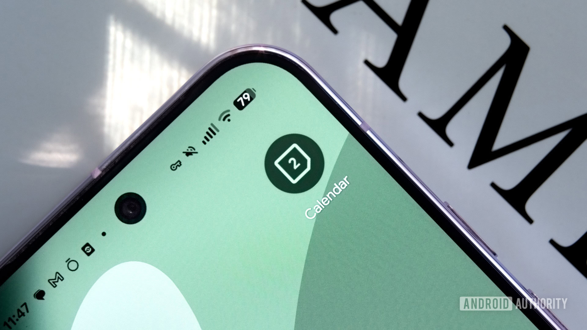 The Google Calendar app icon displayed on a Pixel 9 Pro.