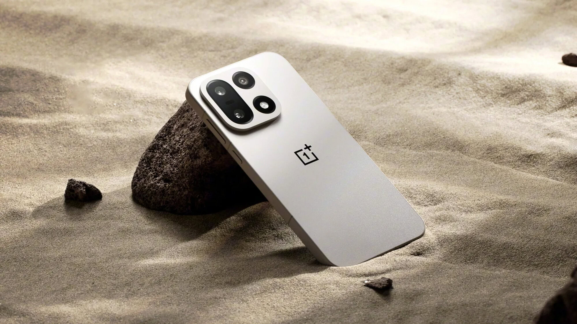 oneplus 15 official sand color hero A render of the OnePlus 15, showing the back of the phone.