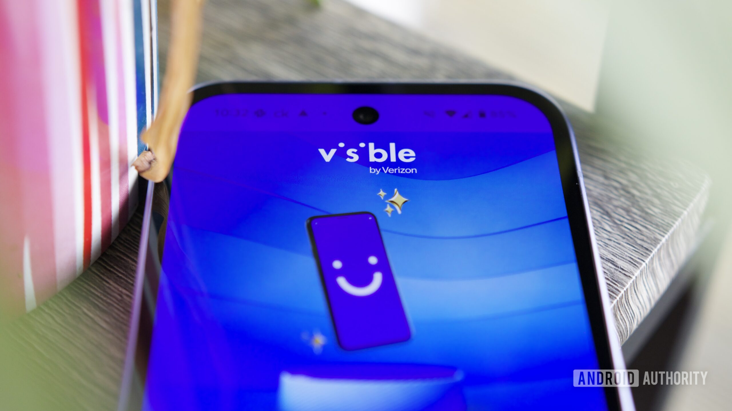 visible logo pixel 9a 4 Visible app login screen on an Android phone.