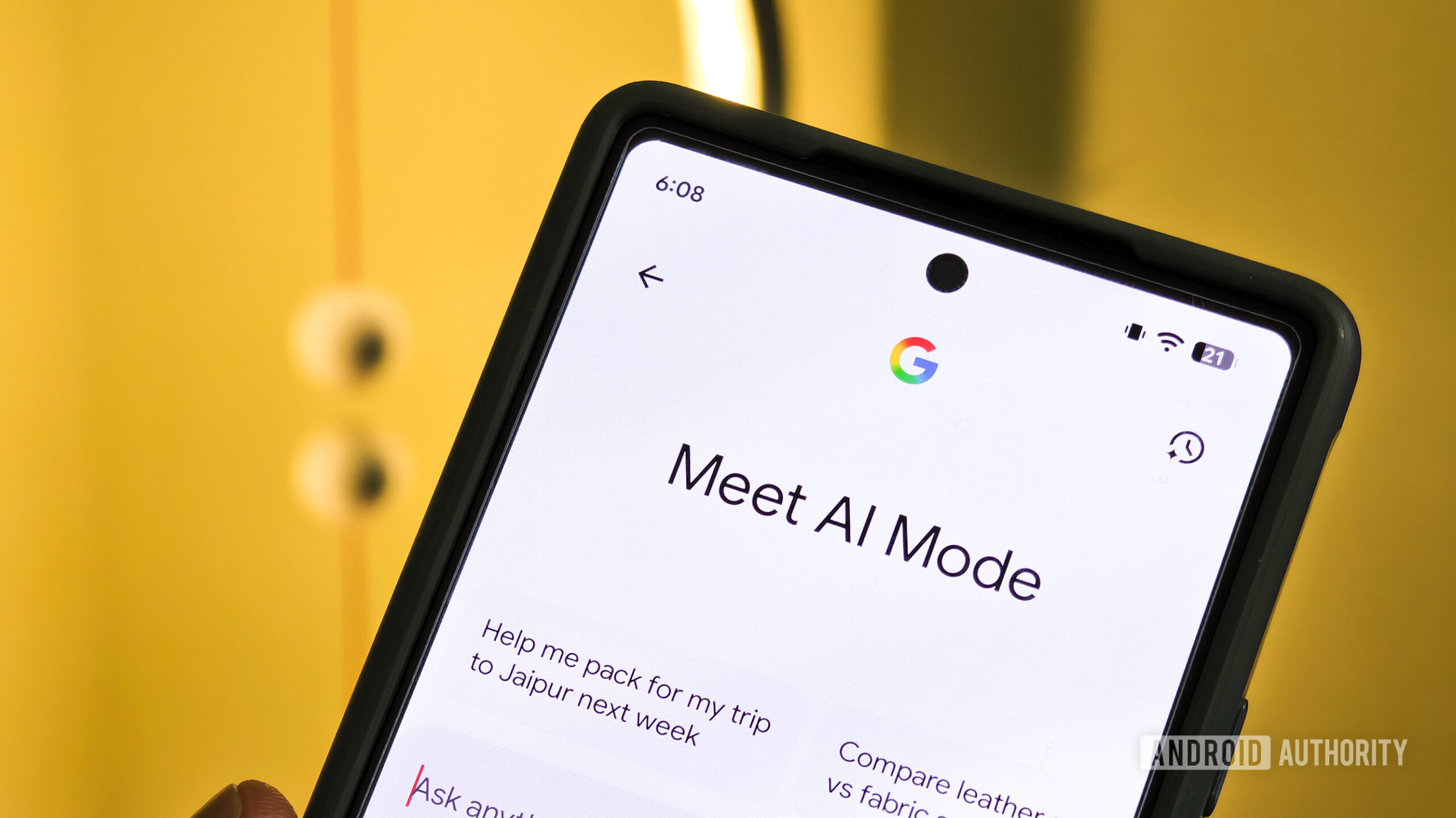 Google AI mode app on Android.