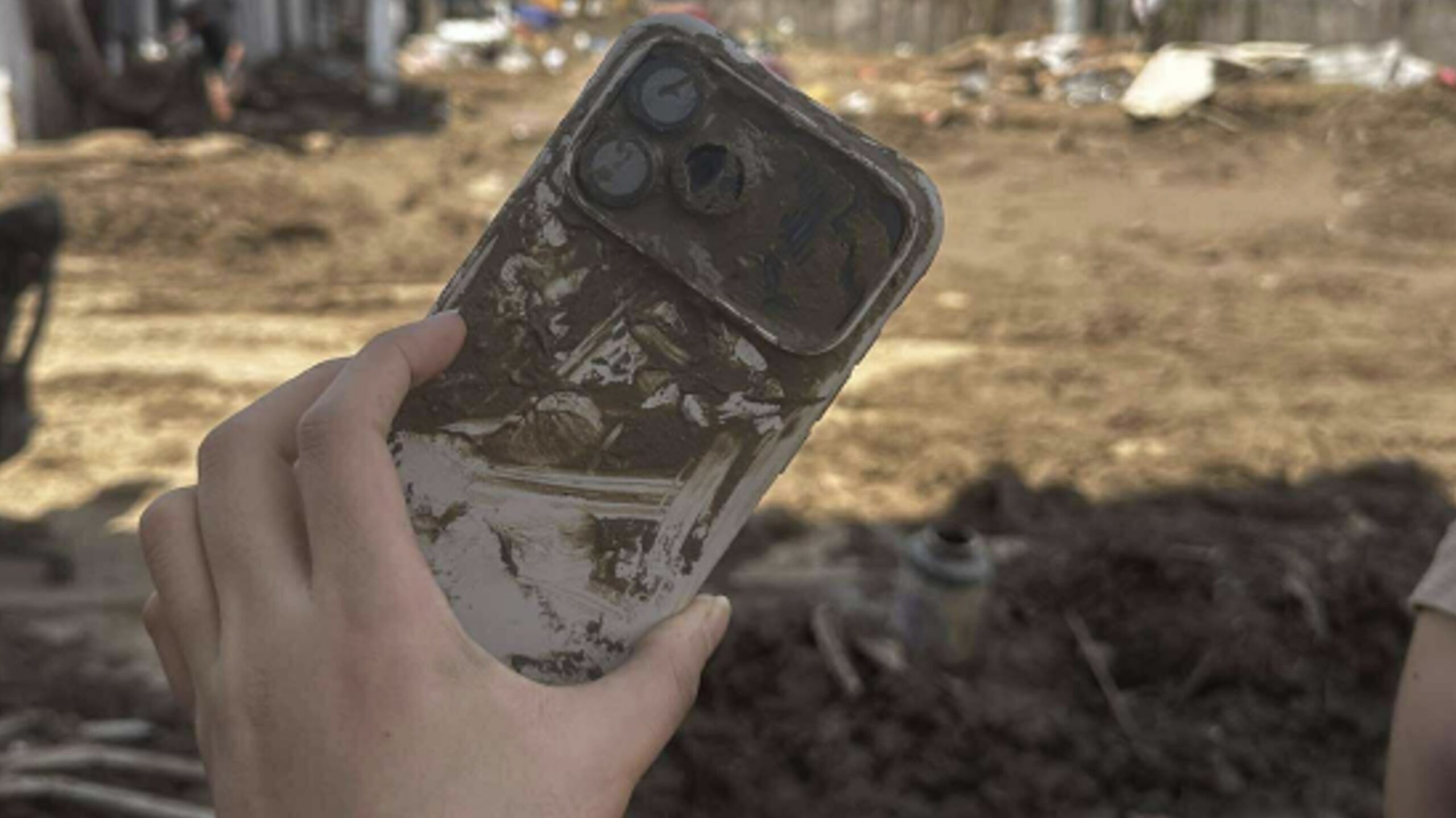 A user's phone survived a devastating storm.
