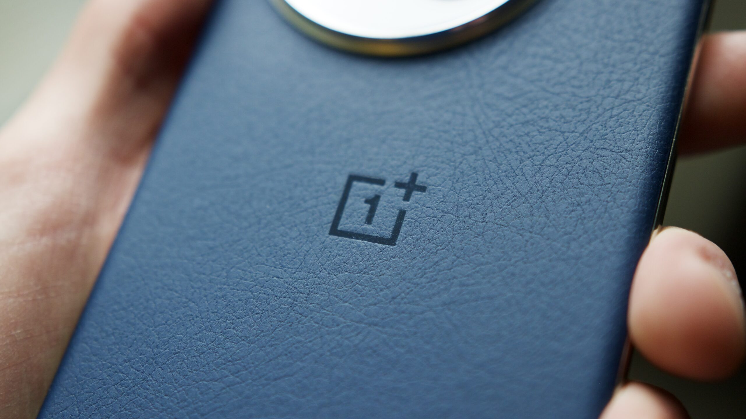 Close-up of the OnePlus logo on the OnePlus 13.
