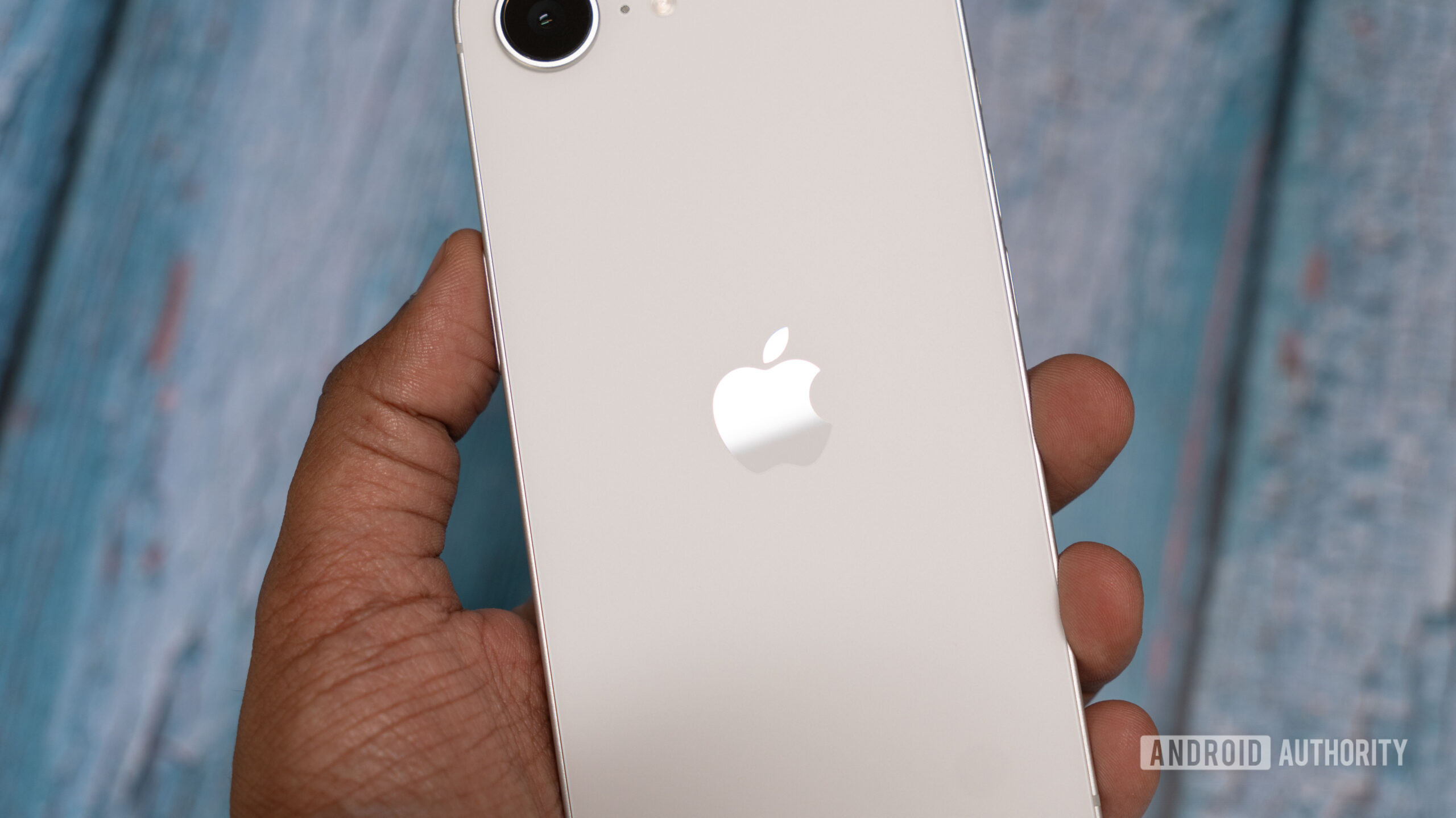 Apple iPhone 16e showing Apple logo