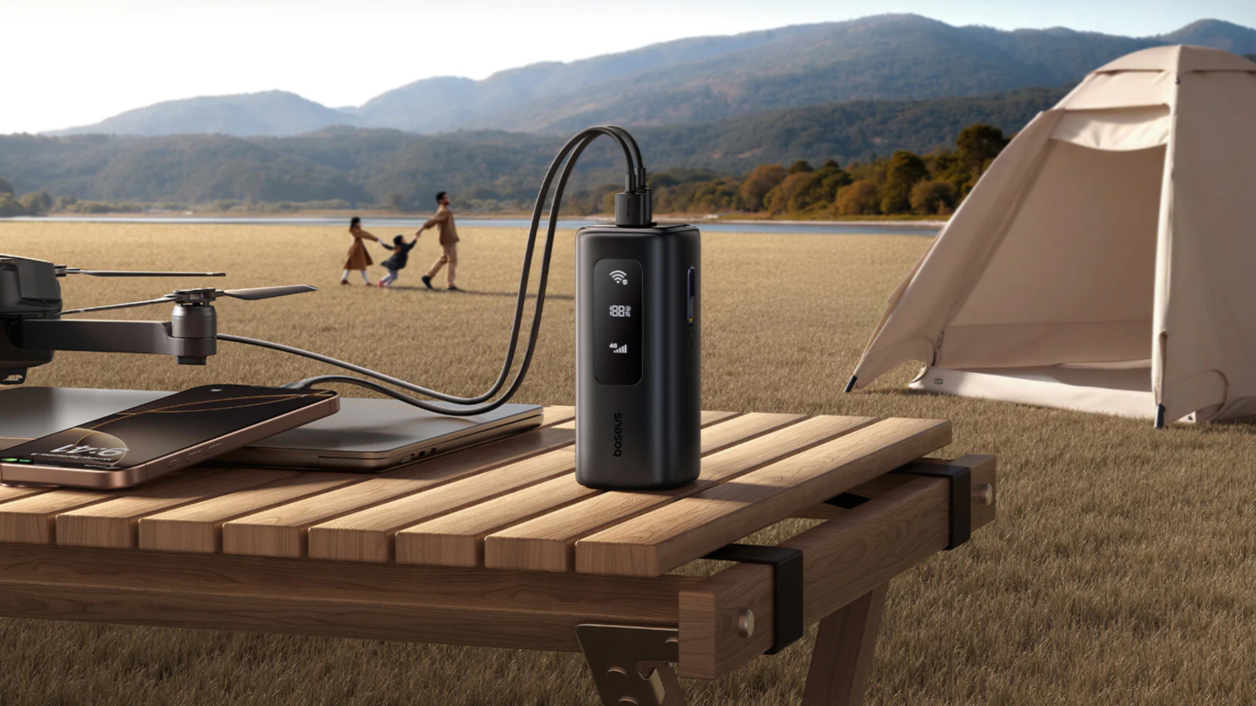 Baseus EnerGeek GX11 Mobile Hotspot & Power Bank camping