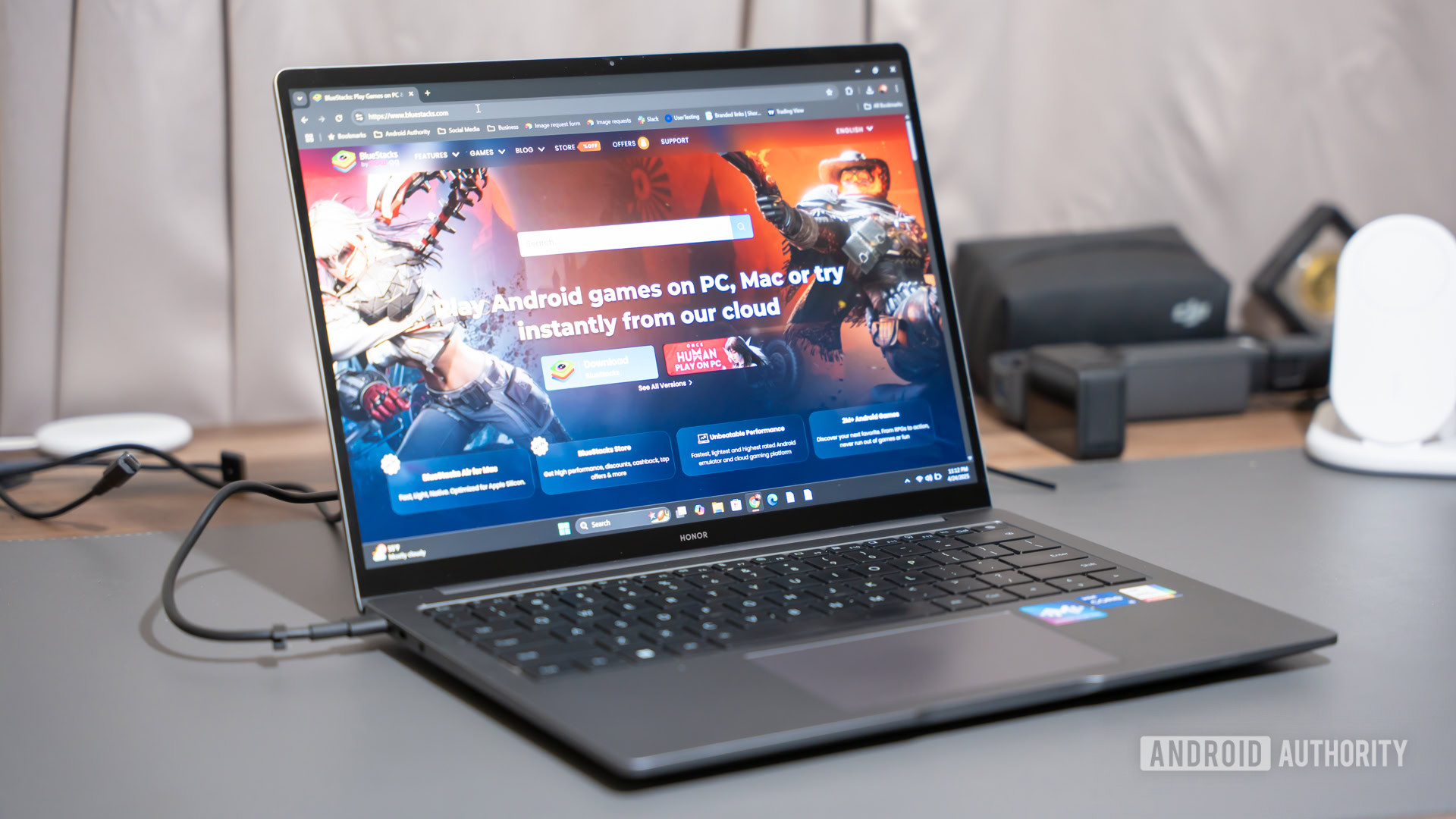 BlueStacks 5 website on Windows laptop 2