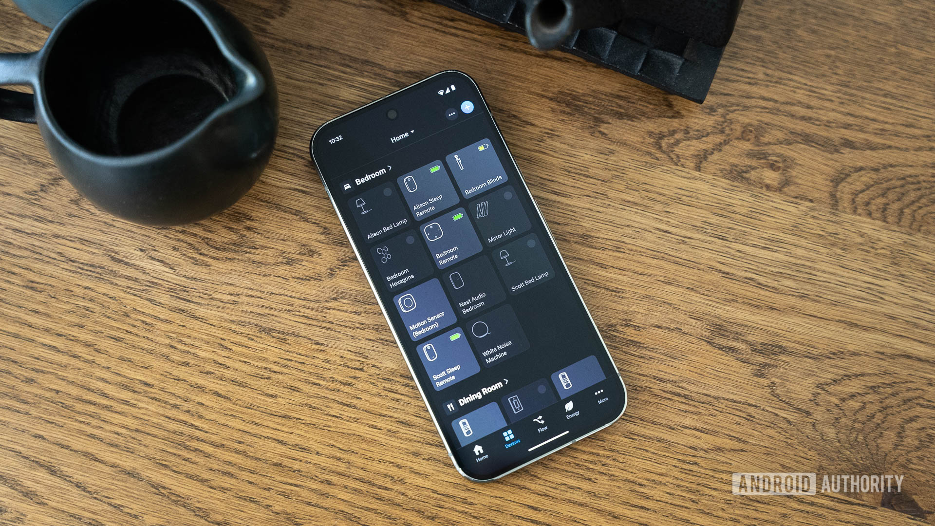 Homey Pro Mini app showing various smart home devices