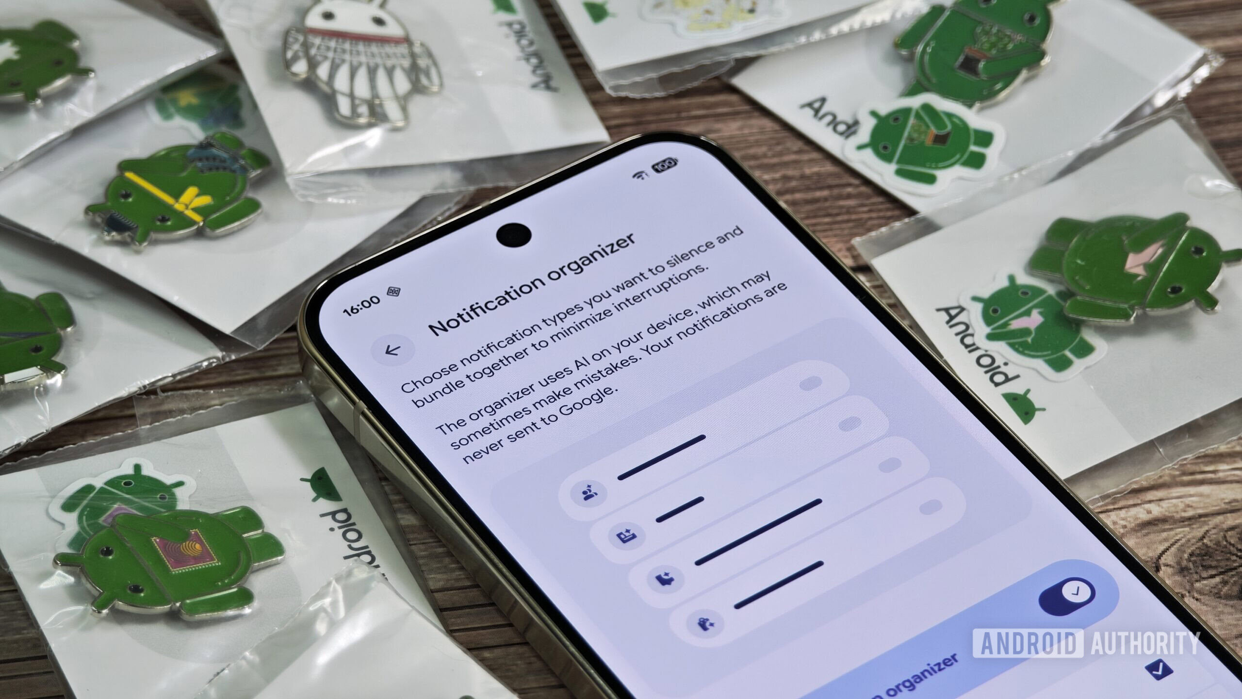 Photo of AI notification organizer settings on Pixel