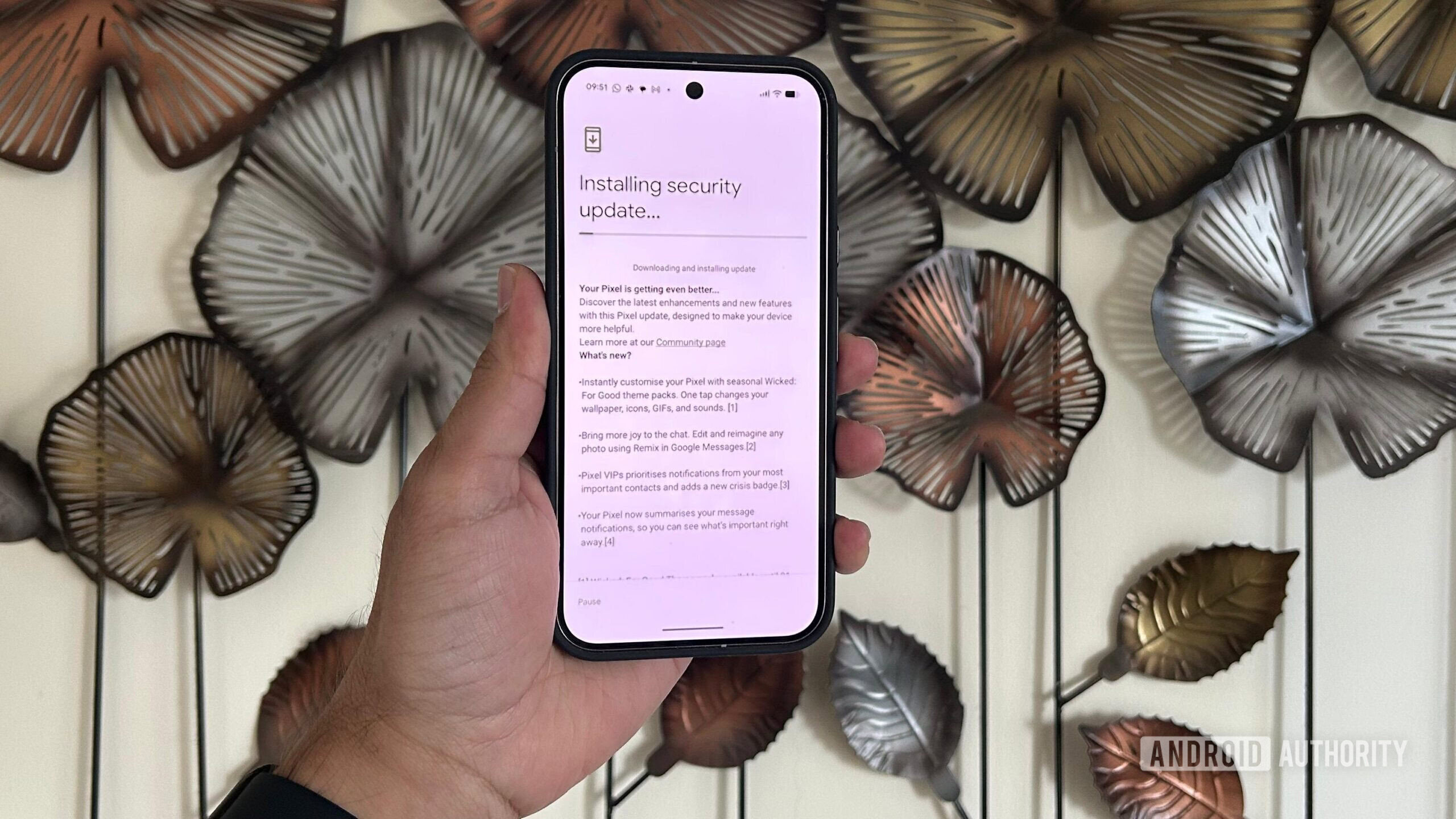 Pixel 10 pro security update screen