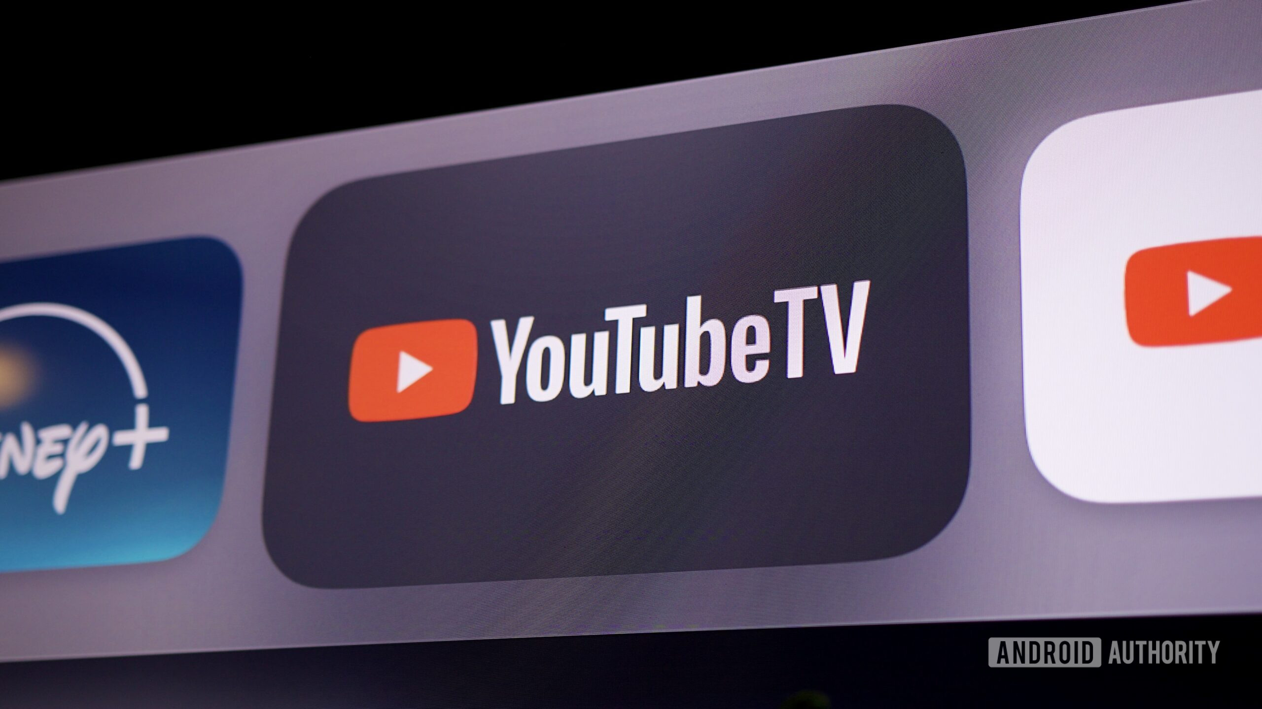 The YouTube TV app logo, as shown on an Apple TV.