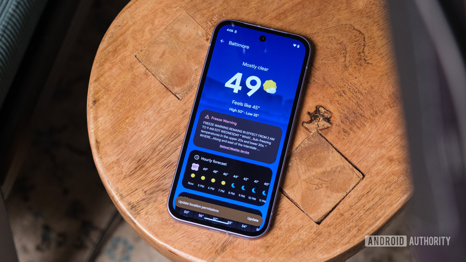 Google Pixel 9a weather app