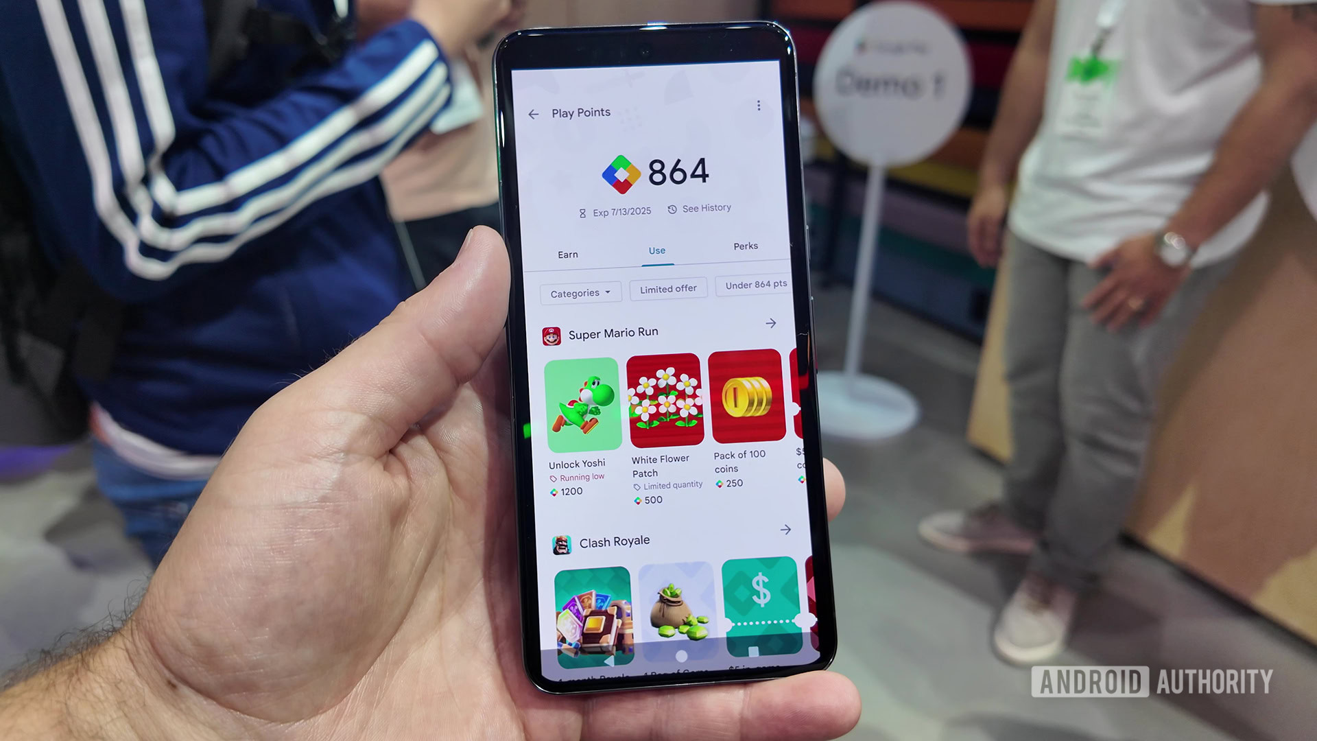 Google Play Points Page with 864 Points Displays