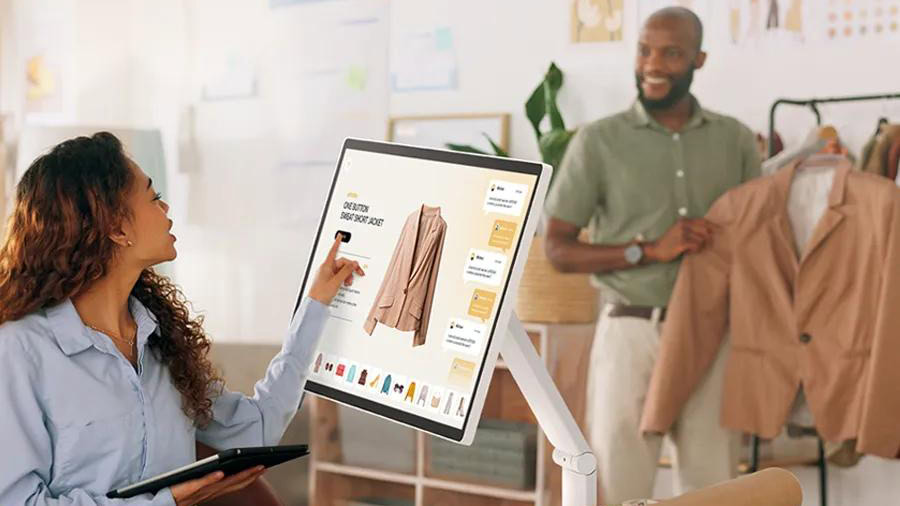 LG Smart Monitor Swing used by woman