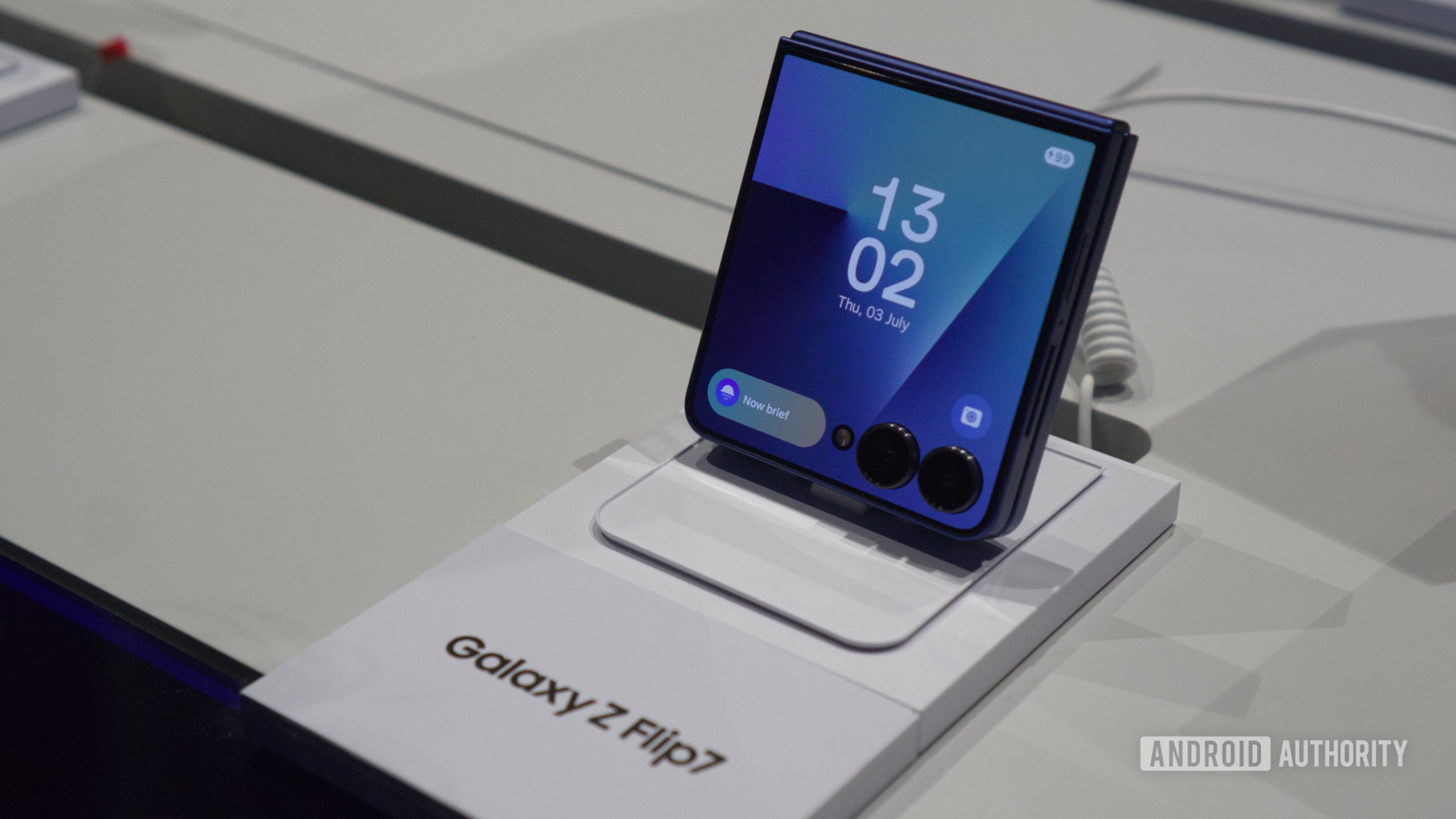Samsung Galaxy Z Flip 7 on display