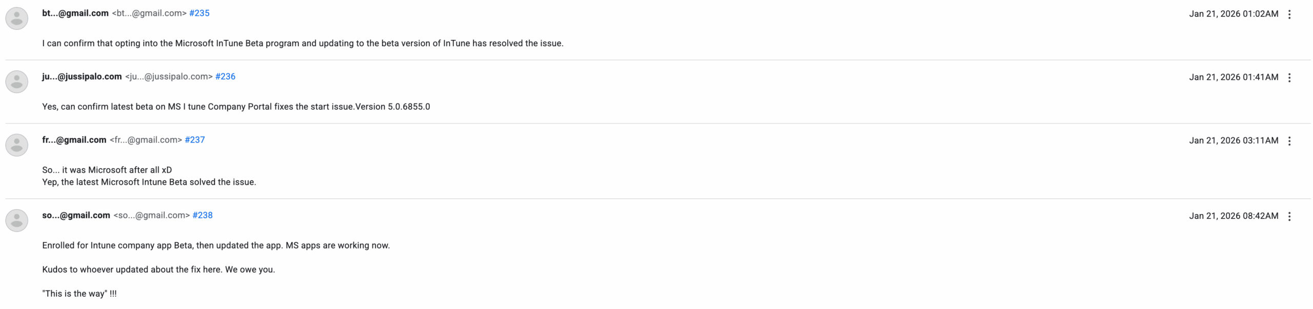 Android 16 microsoft intune bug update