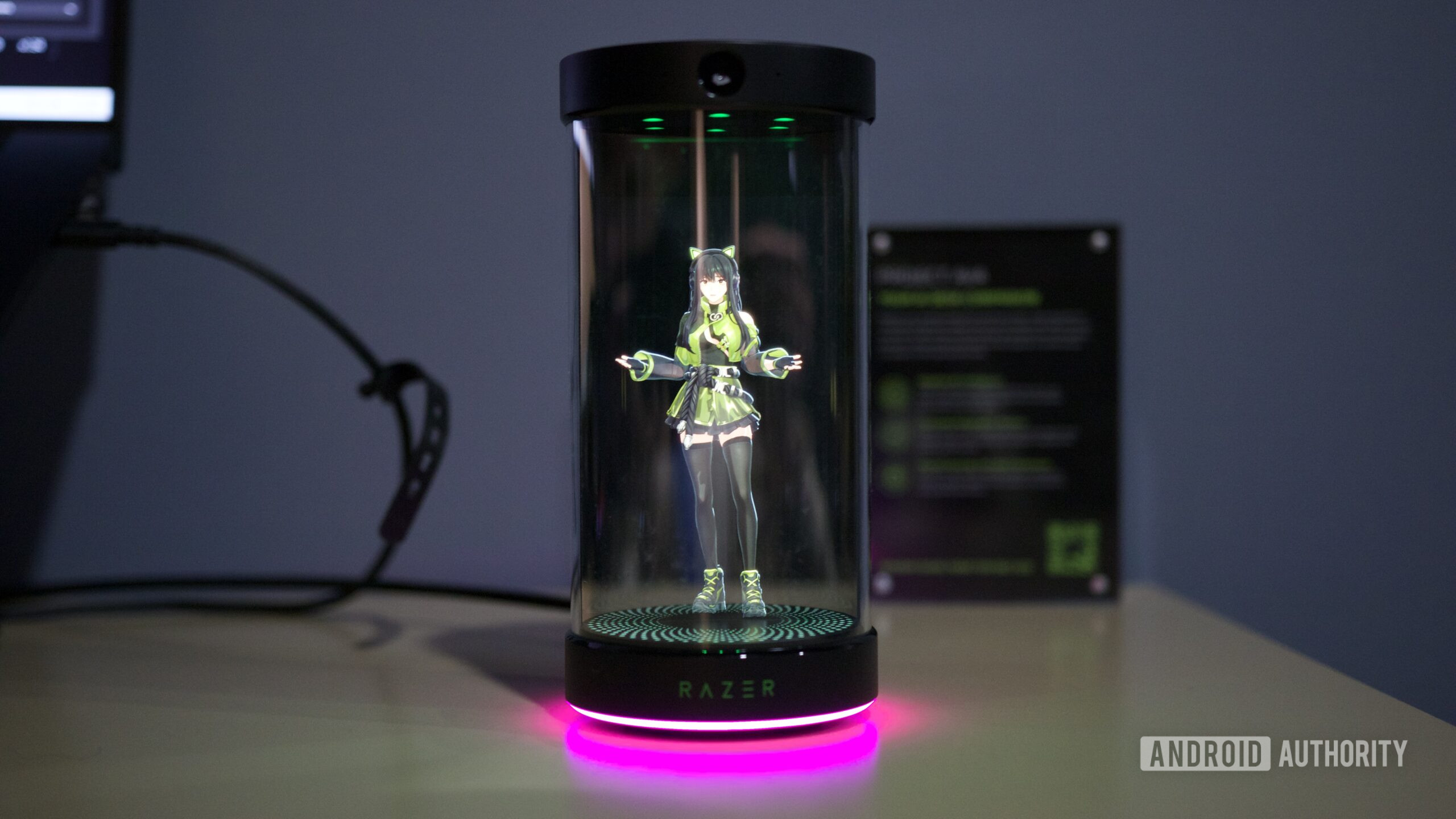 Razer Project AVA sitting on a desk.