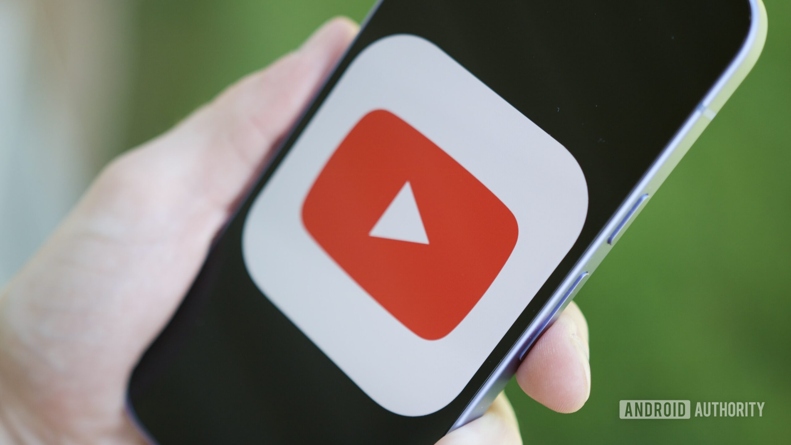 The YouTube logo on an Android phone.