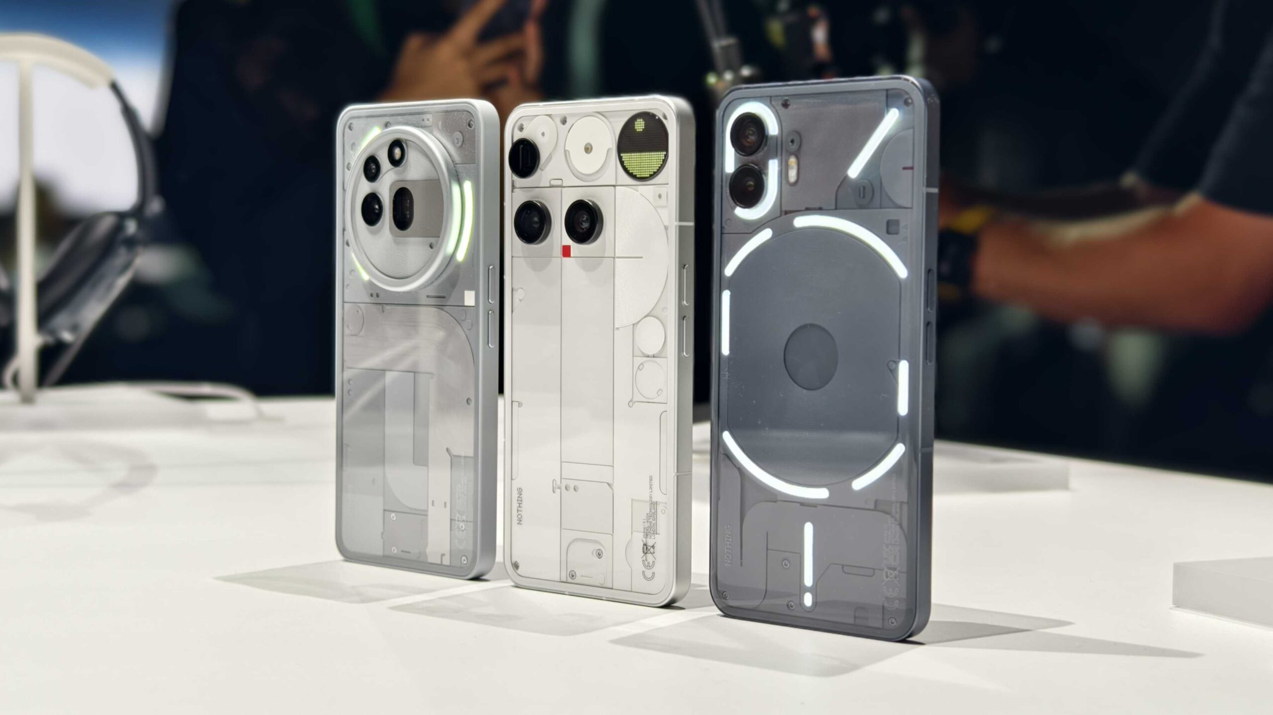 Nothing Phone 3a Pro, Phone 3 and Phone 2.