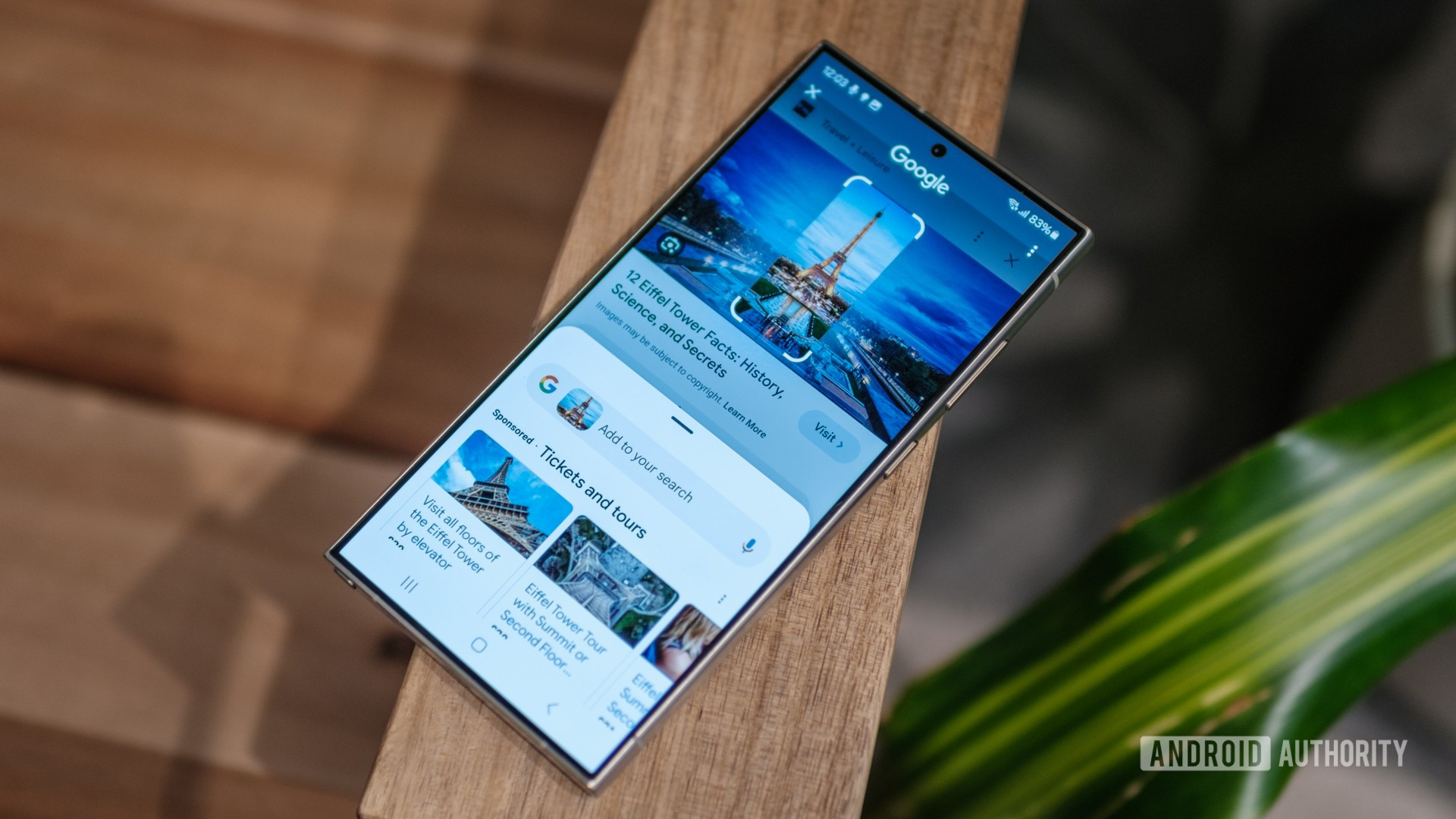Samsung Galaxy S24 Circle to Search lying on chair Samsung Galaxy S24 Circle to Search lying on chair