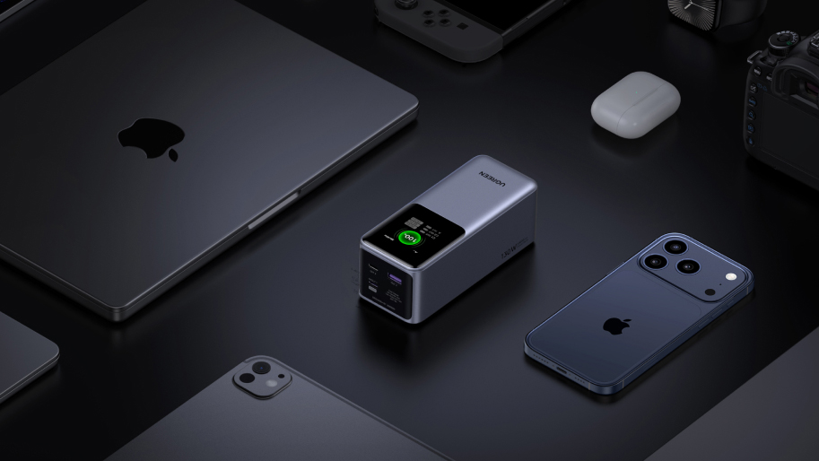 UGREEN Nexode Power Bank 20000mAh 130W next to devices