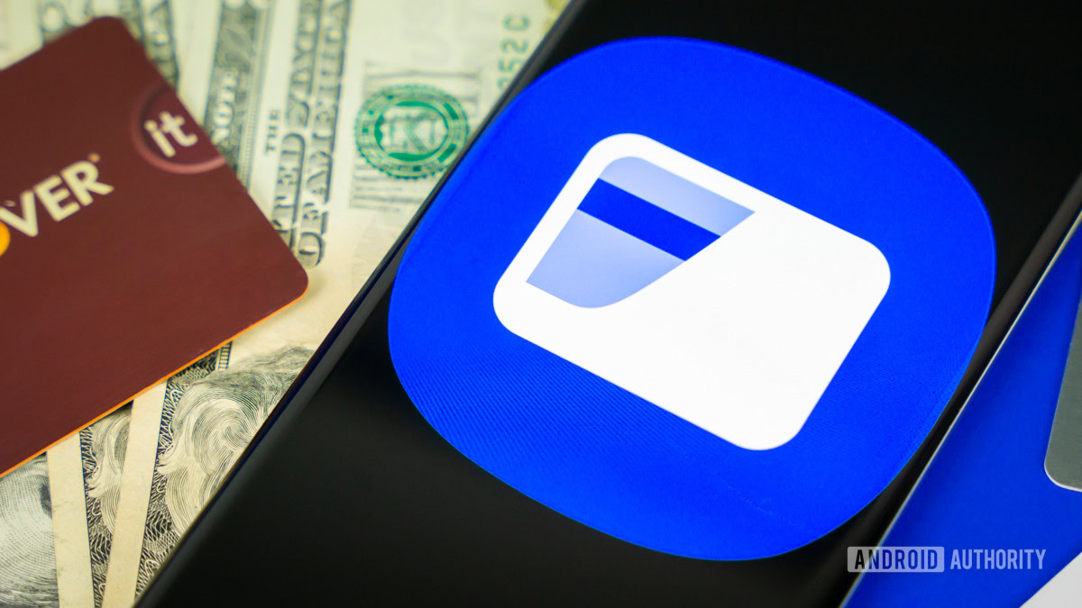 Samsung Wallet logo on a phone screen